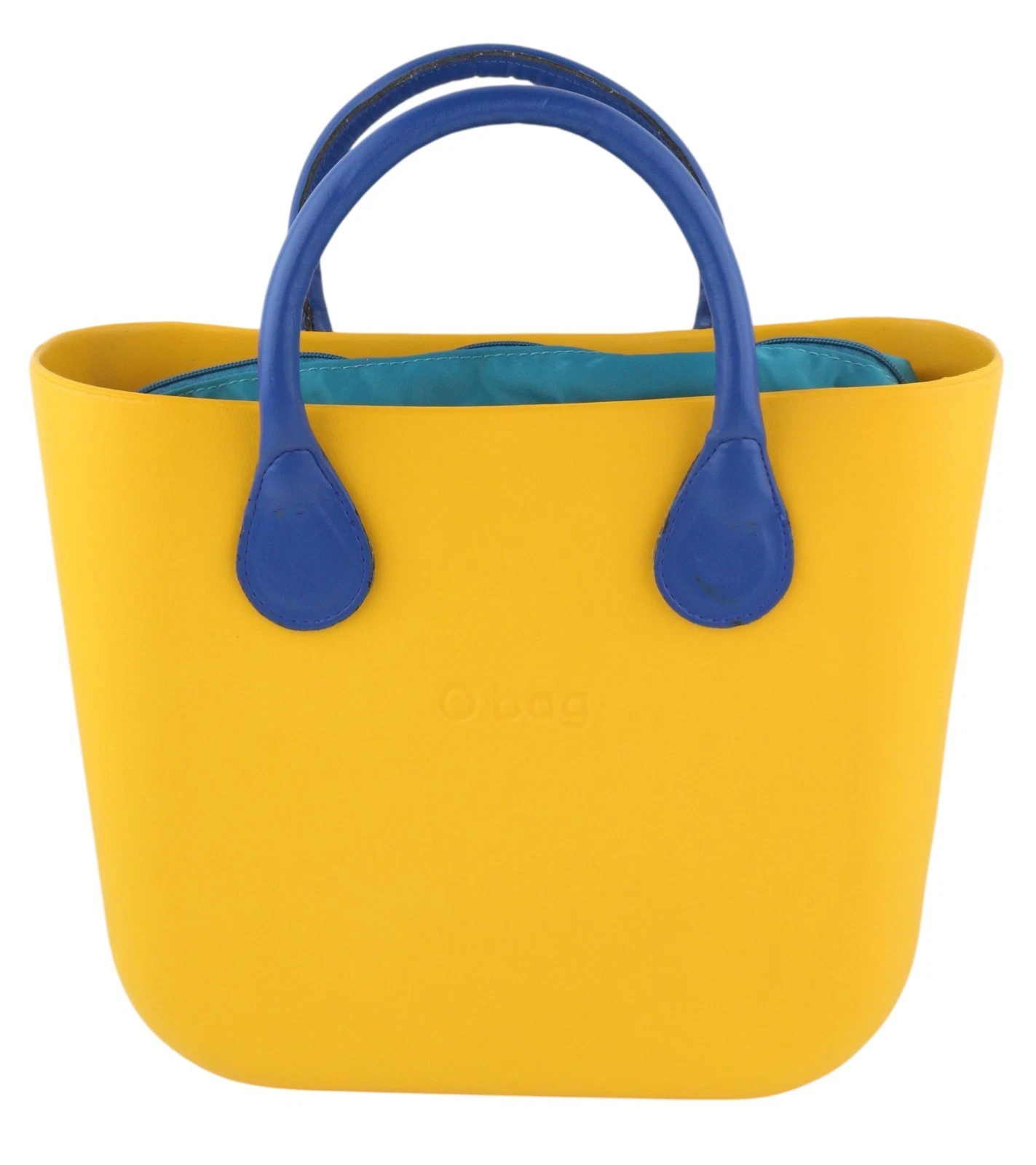O Bag Mini Women's Bag OS Yellow Blue Double Handles Zipper Square - O Bag