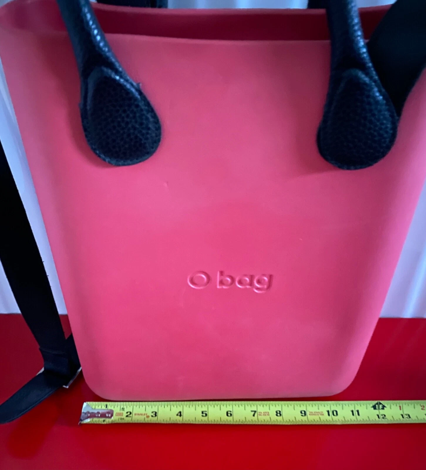 OBAG LARGE TOTE PINK, LEATHER HANDLES & SHOULDER STRAP, COTTON ZIP INSERT, ITALY - O Bag