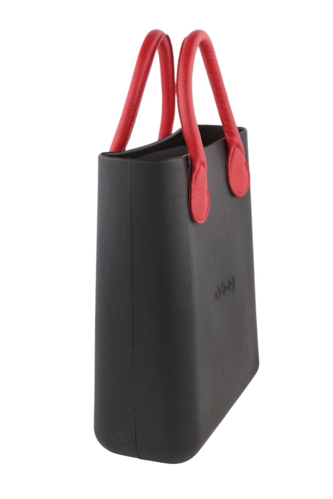 O Bag Chic Women Bag OS Black Textured Pattern Front Square Tote Inner Pouch - O Bag