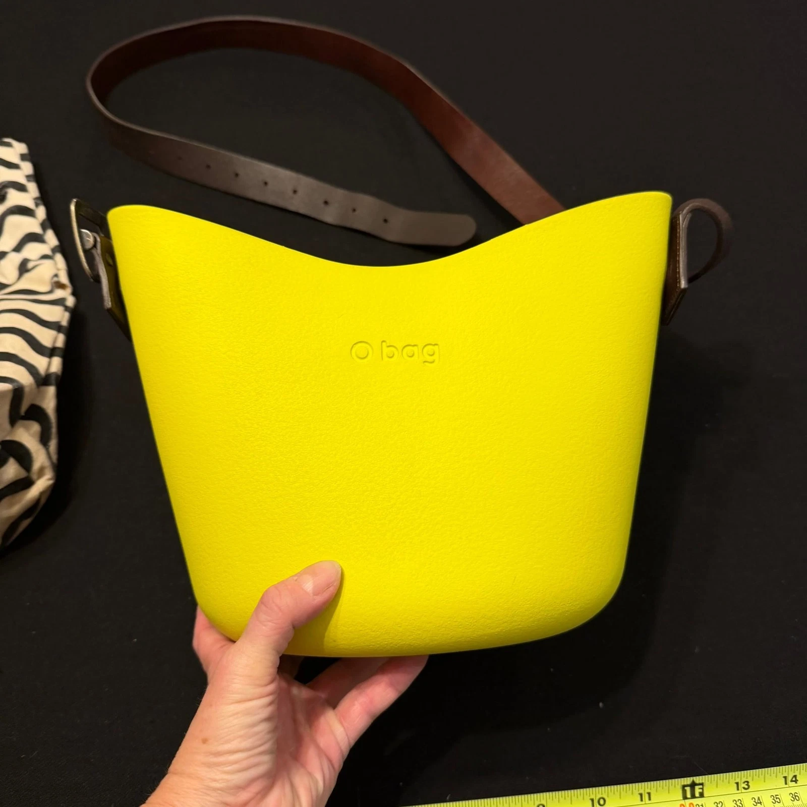 O Bag Made In Italy EVA Compound Basket Tote Crossbody Bag Yellow - O Bag