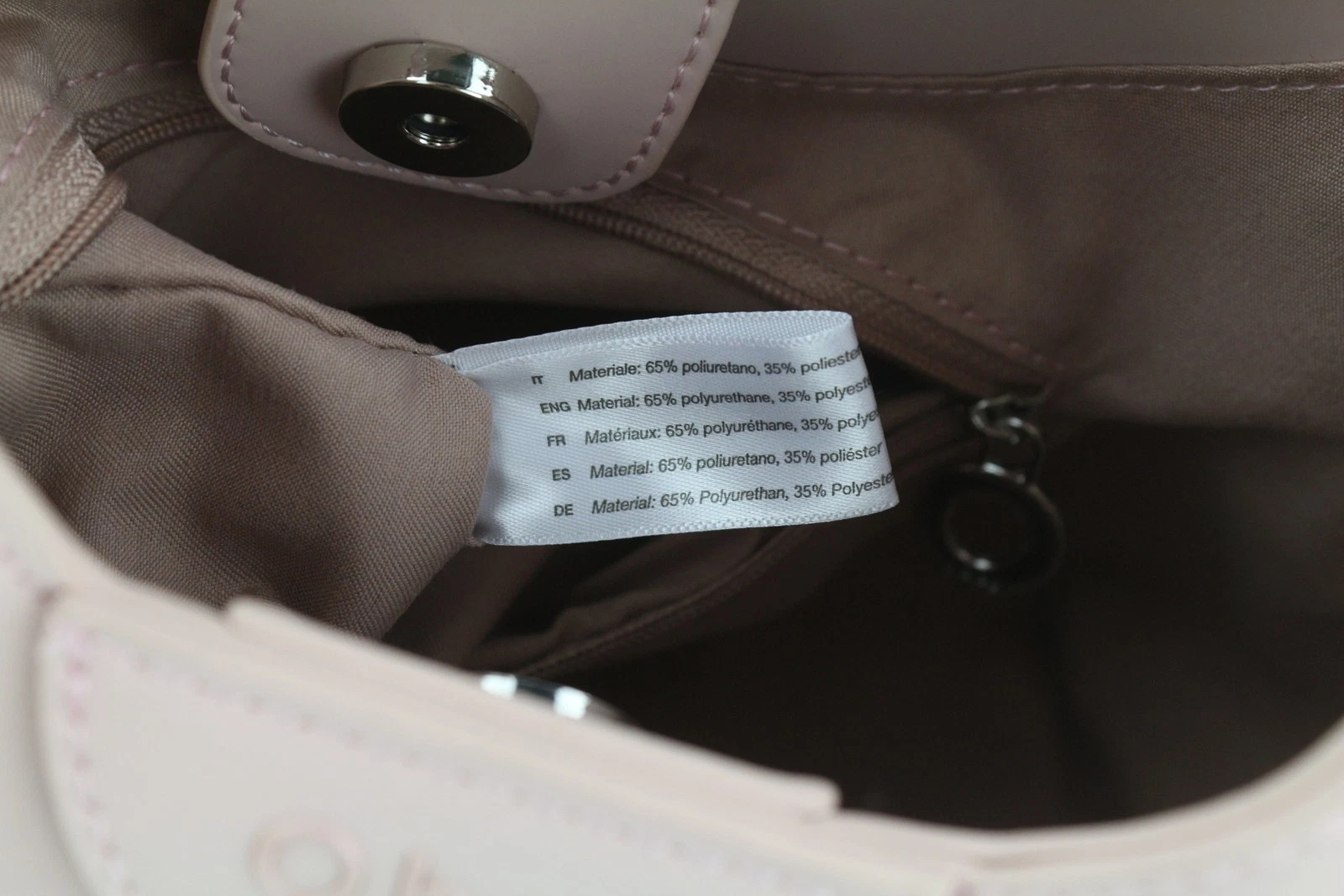 O BAG Ginevra Women's Bag OS Light Pink Lining Hobo Crossbody Magnetic Closure - O Bag