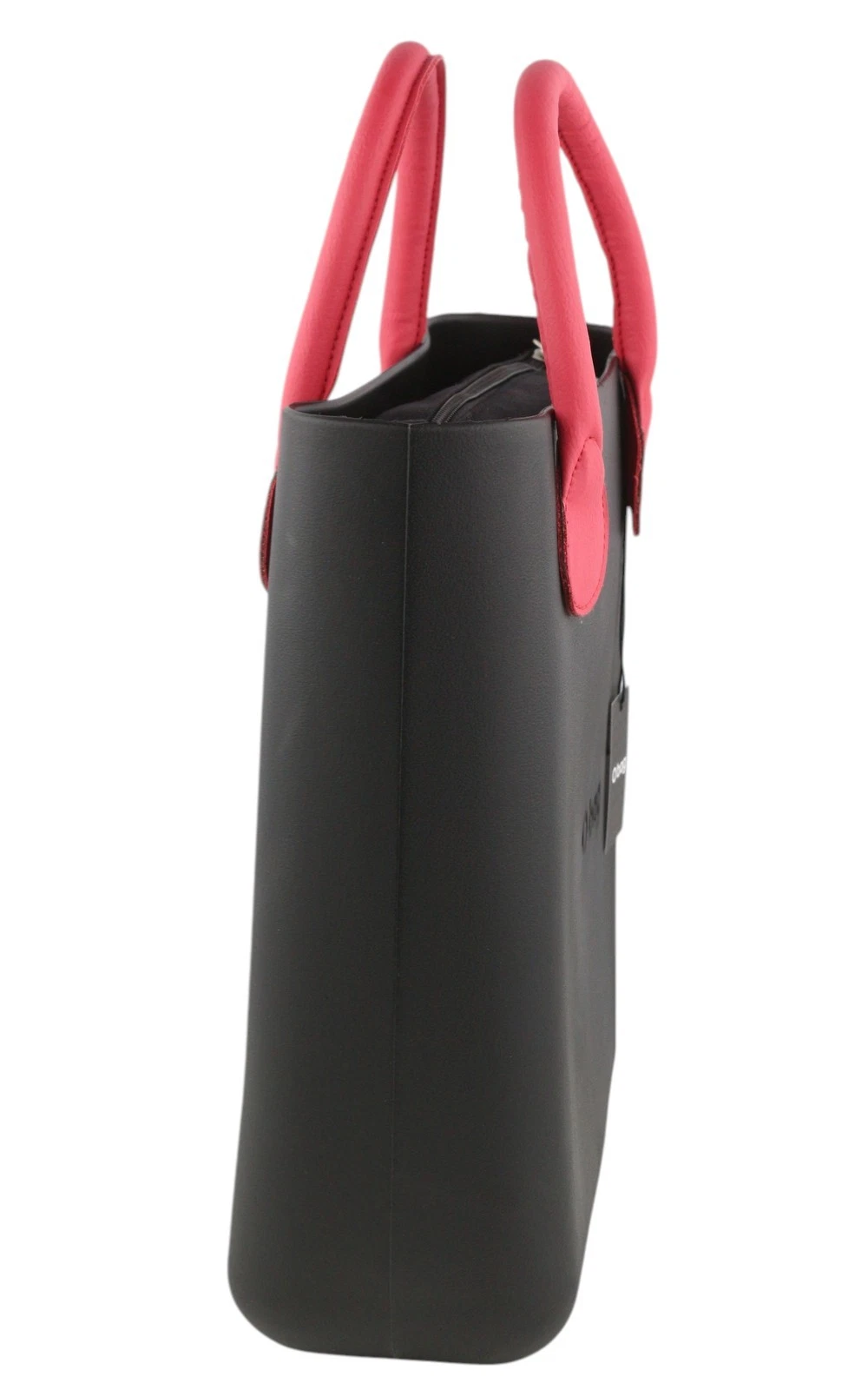 O Bag Chic Women Bag OS Black Dual Handles Inner Pouch Mini Square Tote Logo - O Bag