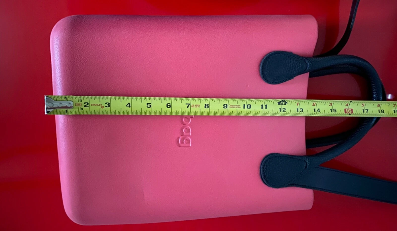 OBAG LARGE TOTE PINK, LEATHER HANDLES & SHOULDER STRAP, COTTON ZIP INSERT, ITALY - O Bag