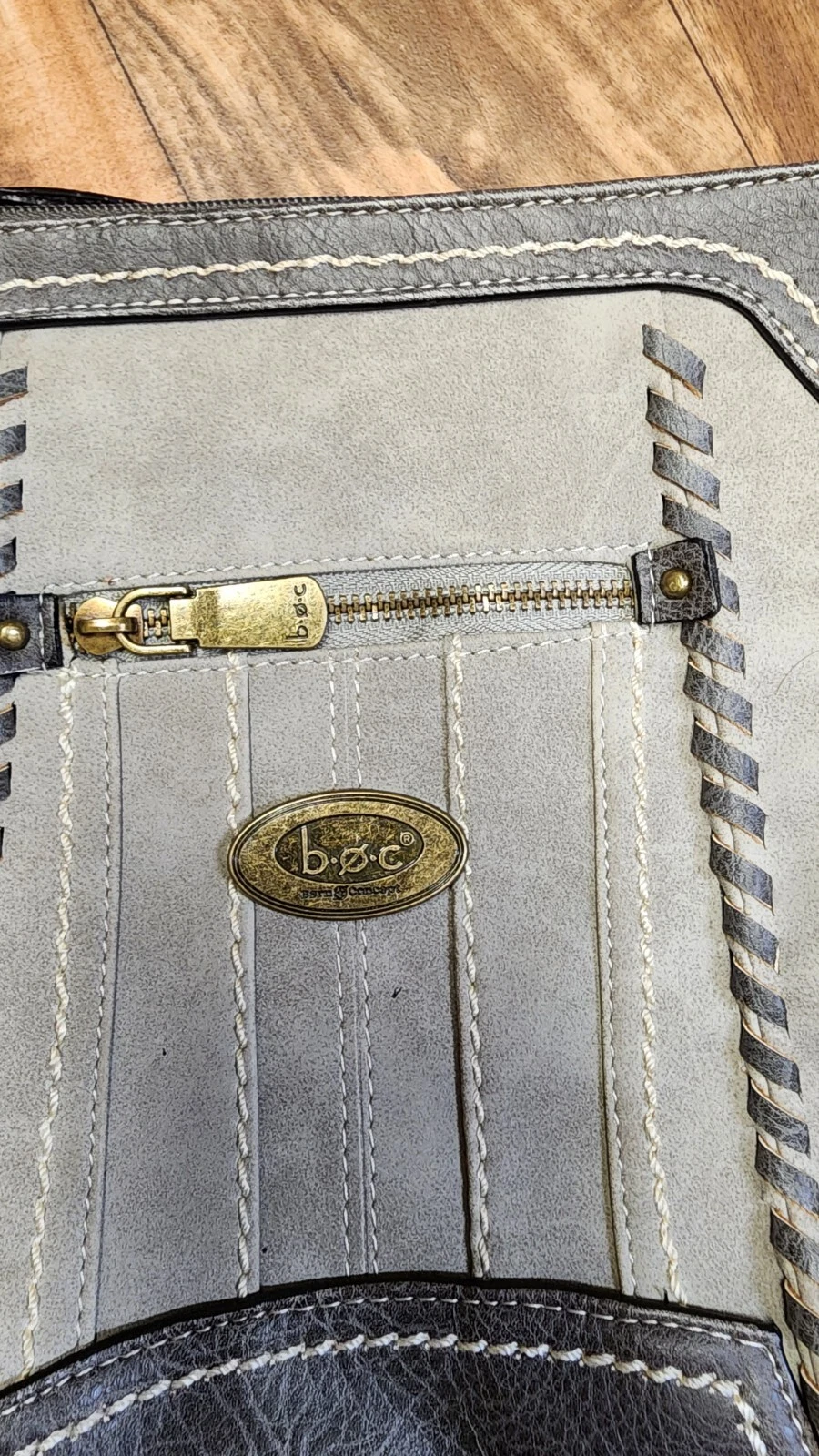 B.O.C. Born Concepts Womens Foakley Gray Faux Suede Crossbody Handbag - O Bag