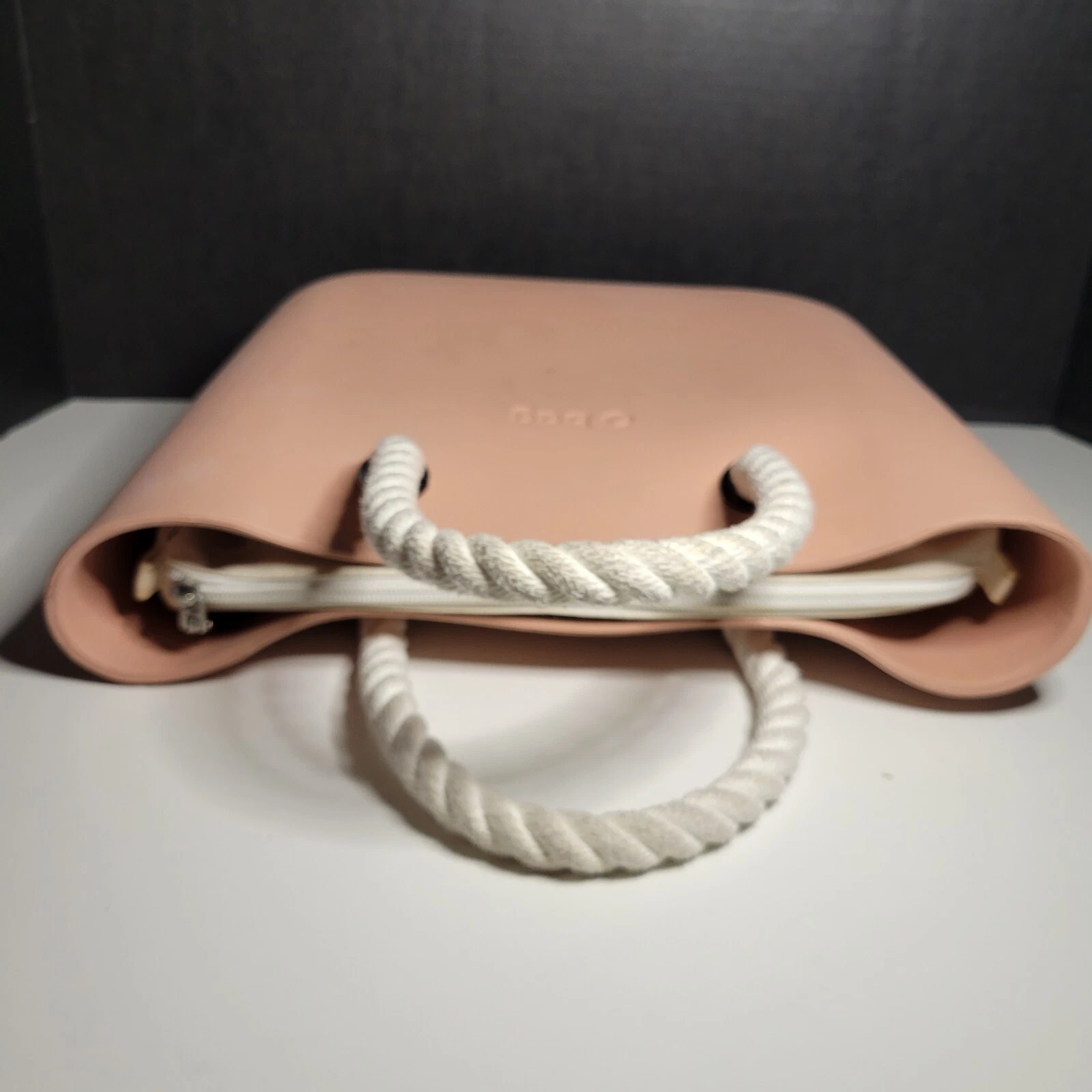 OBag Pink Tote Double Rope Handles Made in Italy Fullspot Shoulder 11 x 14 x 3.5 - O Bag