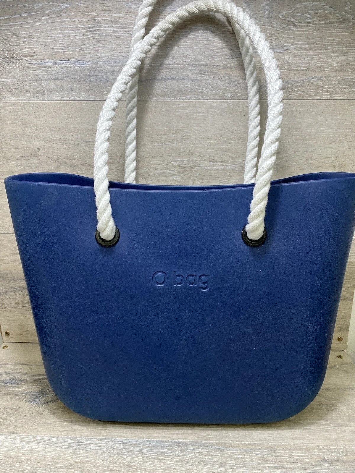 O Bag Fullspot Tote Handbag Purse Handles Rubber Washable Blue Extra Handles - O Bag