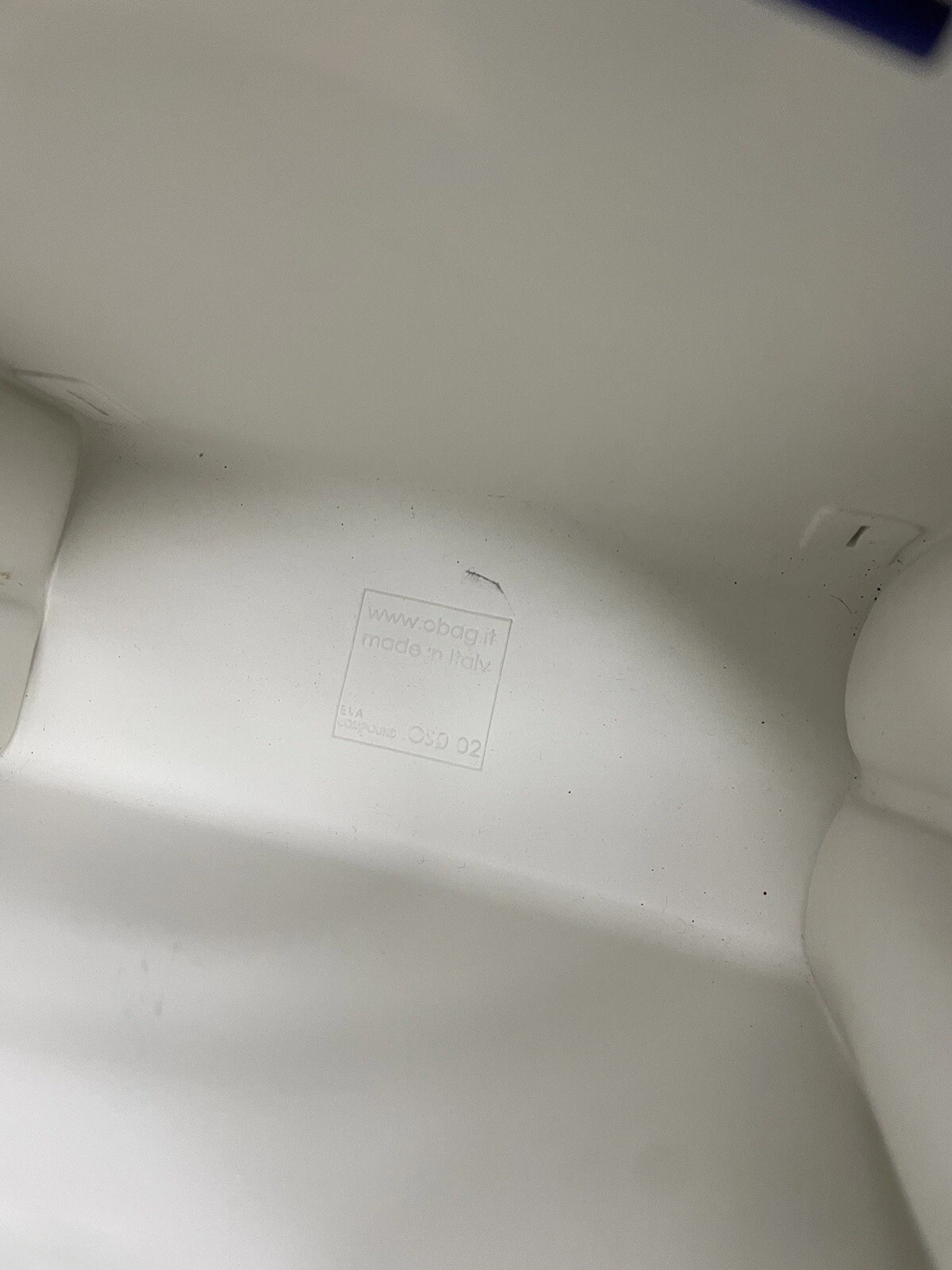 OBag Rubber White Tote Bag Handbag Double Chain Handles Classic Iconic - O Bag