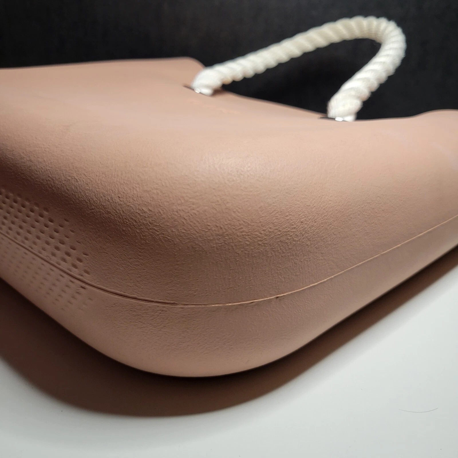 OBag Pink Tote Double Rope Handles Made in Italy Fullspot Shoulder 11 x 14 x 3.5 - O Bag