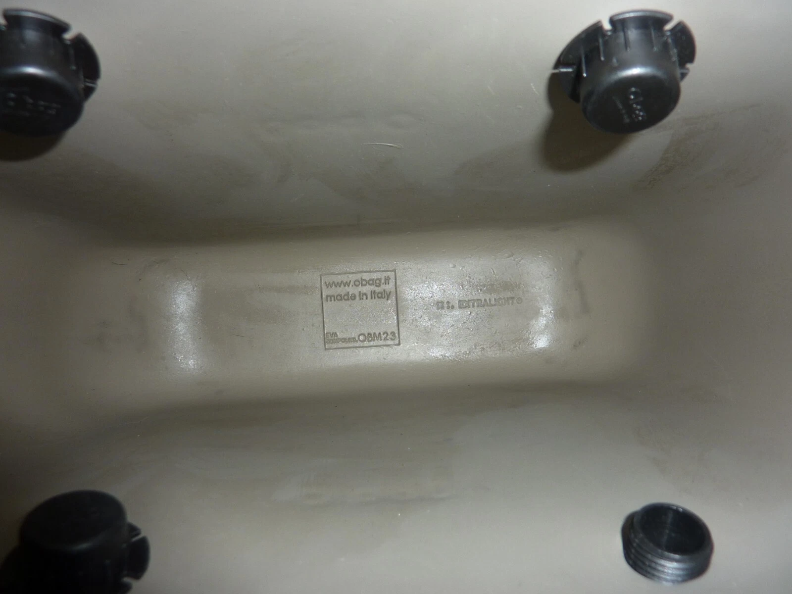 O Bag Made Italy Beach Summer Tote with Black Leather Handles TAUPE GRAY - O Bag