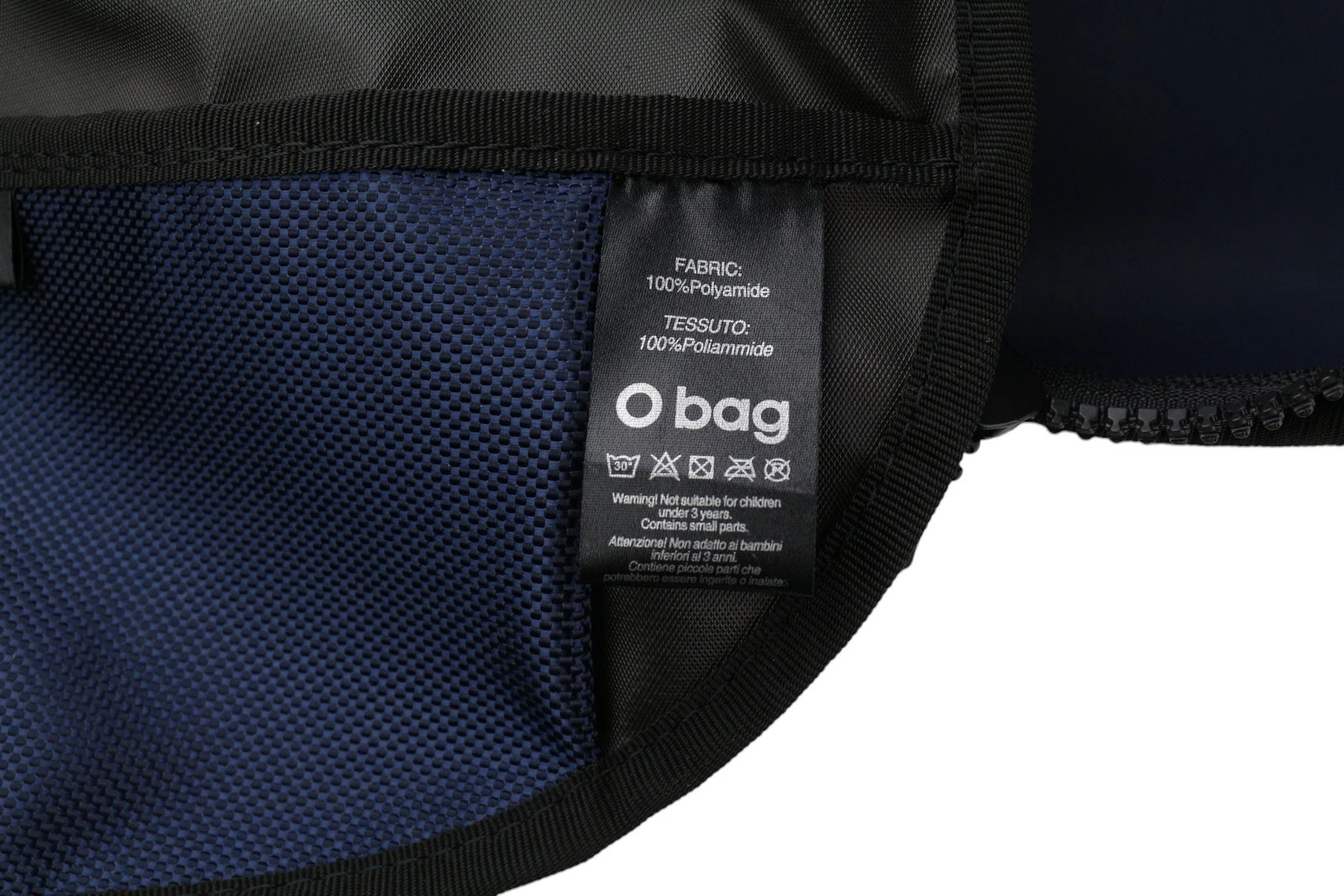 O Bag Ladies Bag OS Unisex Blue Round Backpack Front Zip Double Handle Logo - O Bag