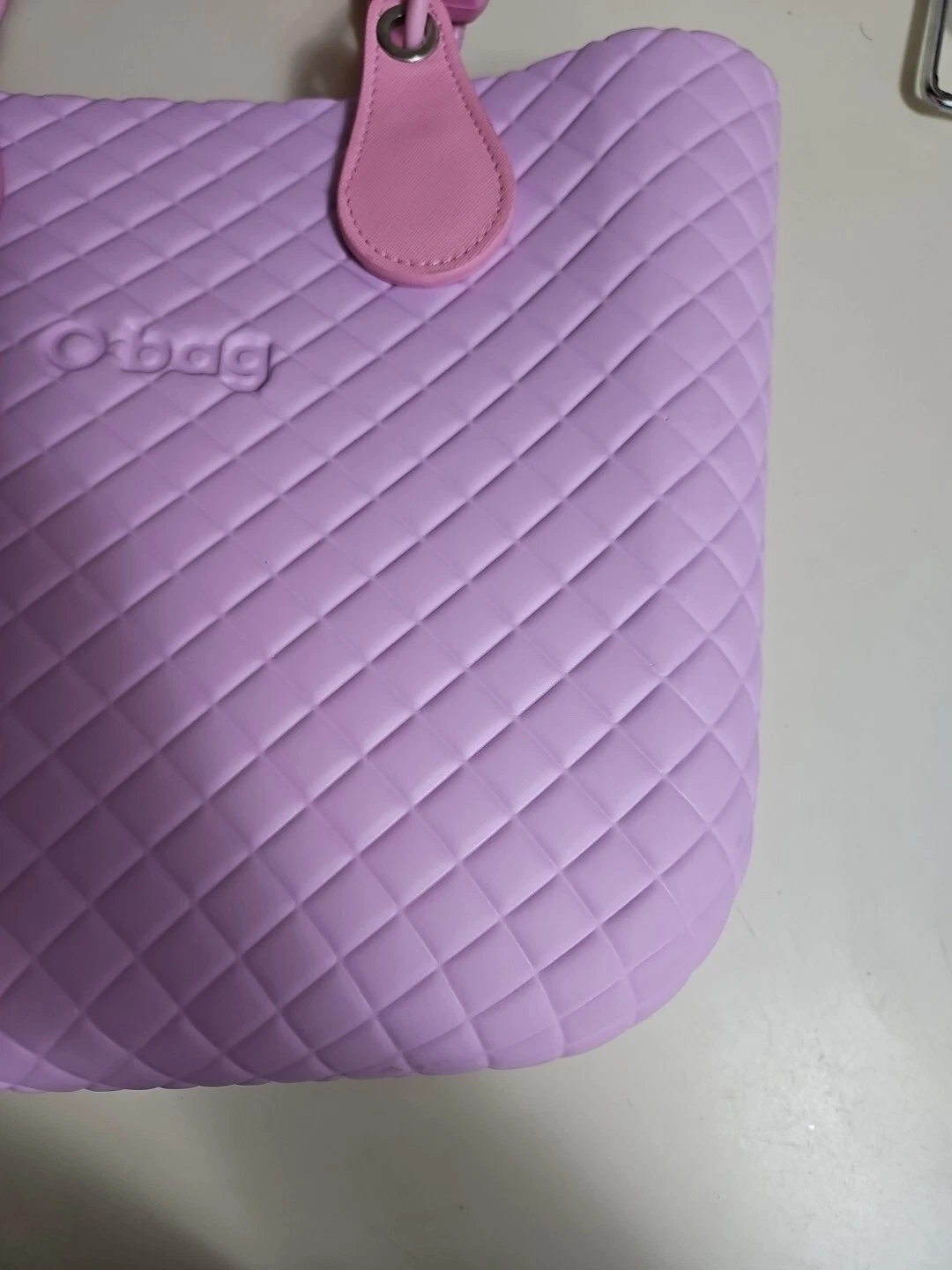 O Bag Tote Lilac Purple Washable Double Shoulder Handbag Lined Beach Scene Tote - O Bag