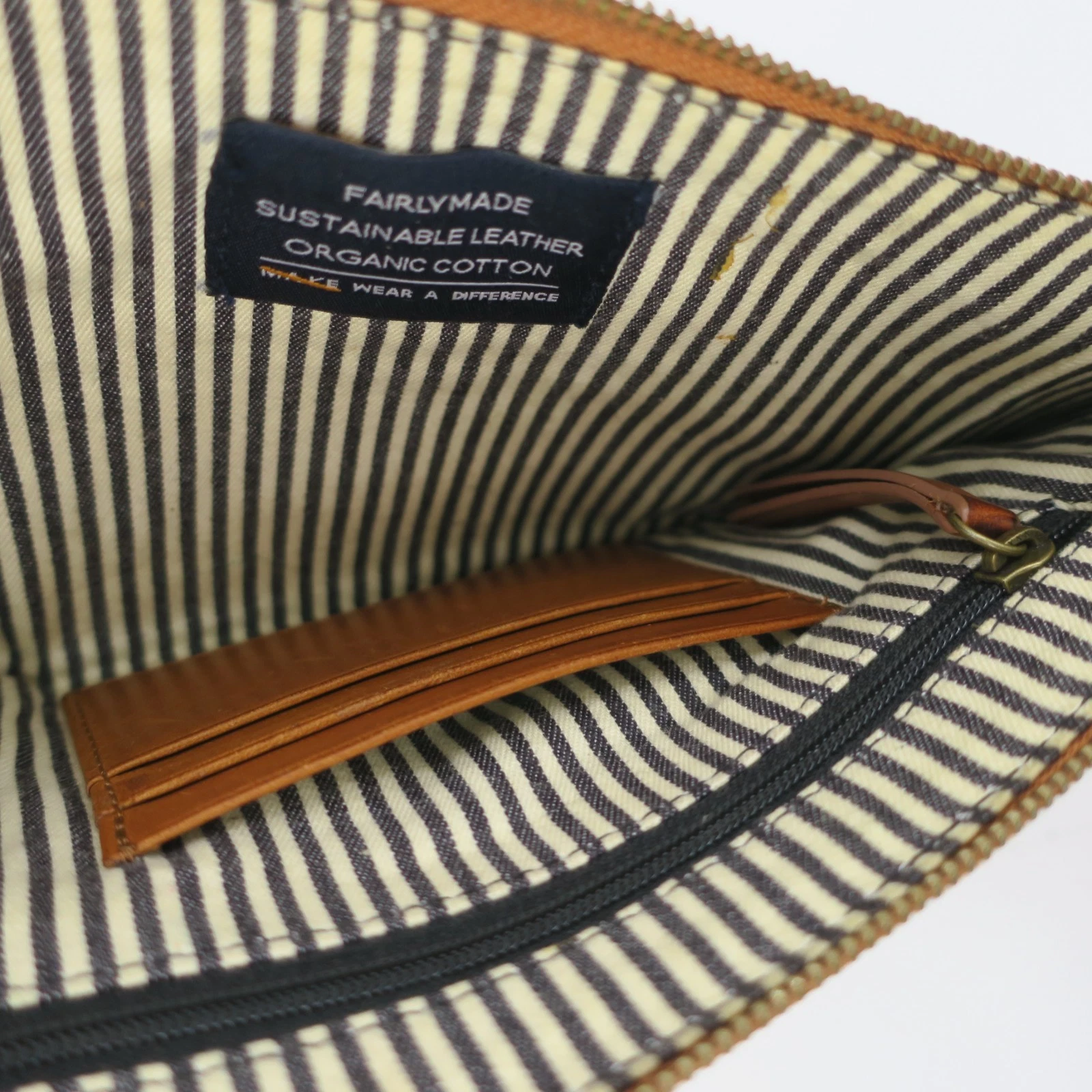 O My Bag Amsterdam Travel Pouch Brown Cognac Classic Leather Wristlet Bag Wallet - O Bag