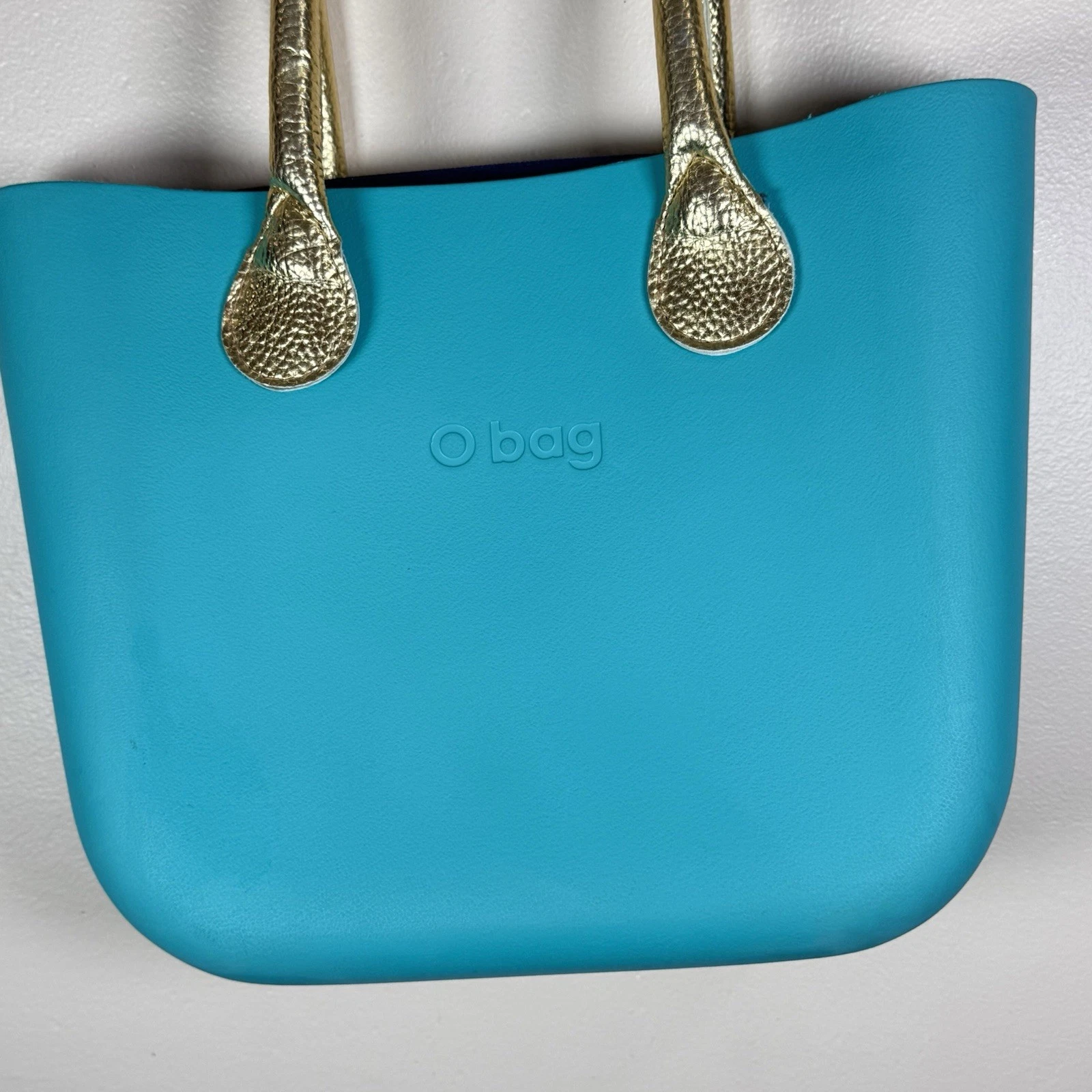 O Bag Women's Large Tote Bag Turquoise Interchangeable Handles 2 Sets Italy - O Bag