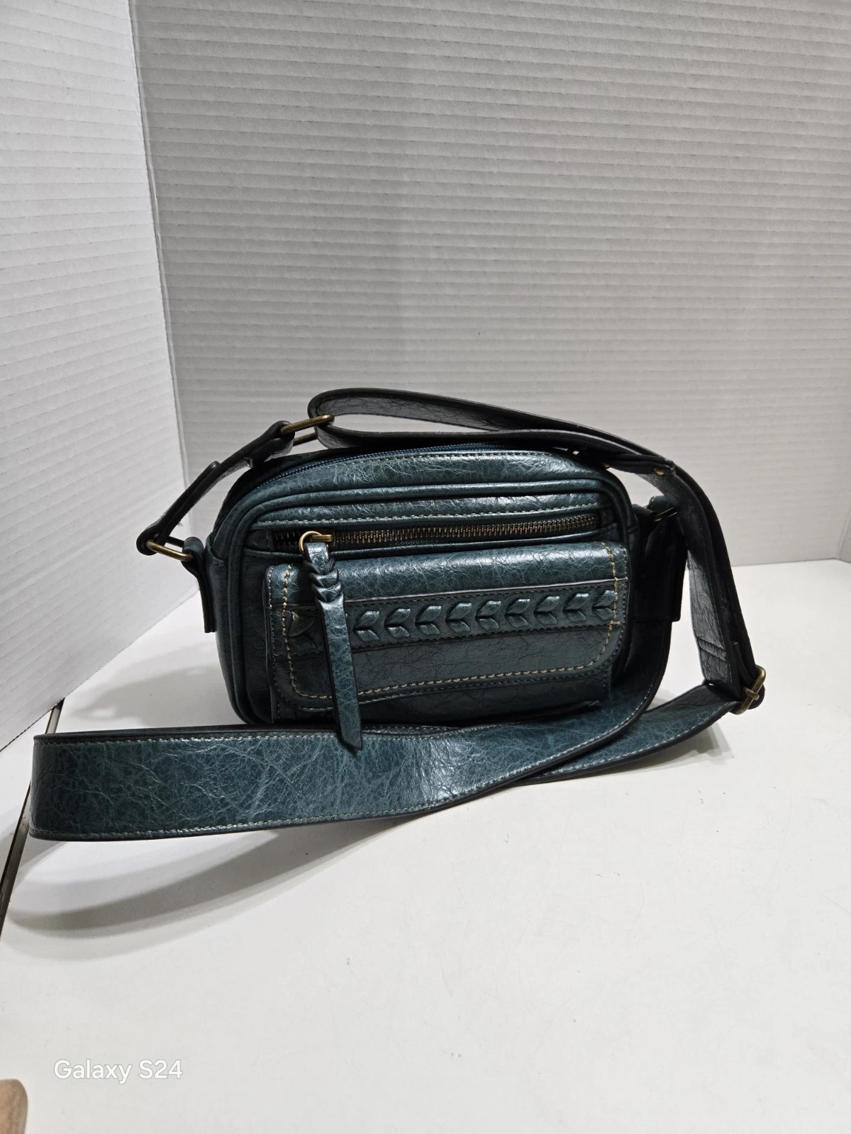 B.O.C. CALLOWILL Teal Blue Faux Leather Camera Bag - O Bag