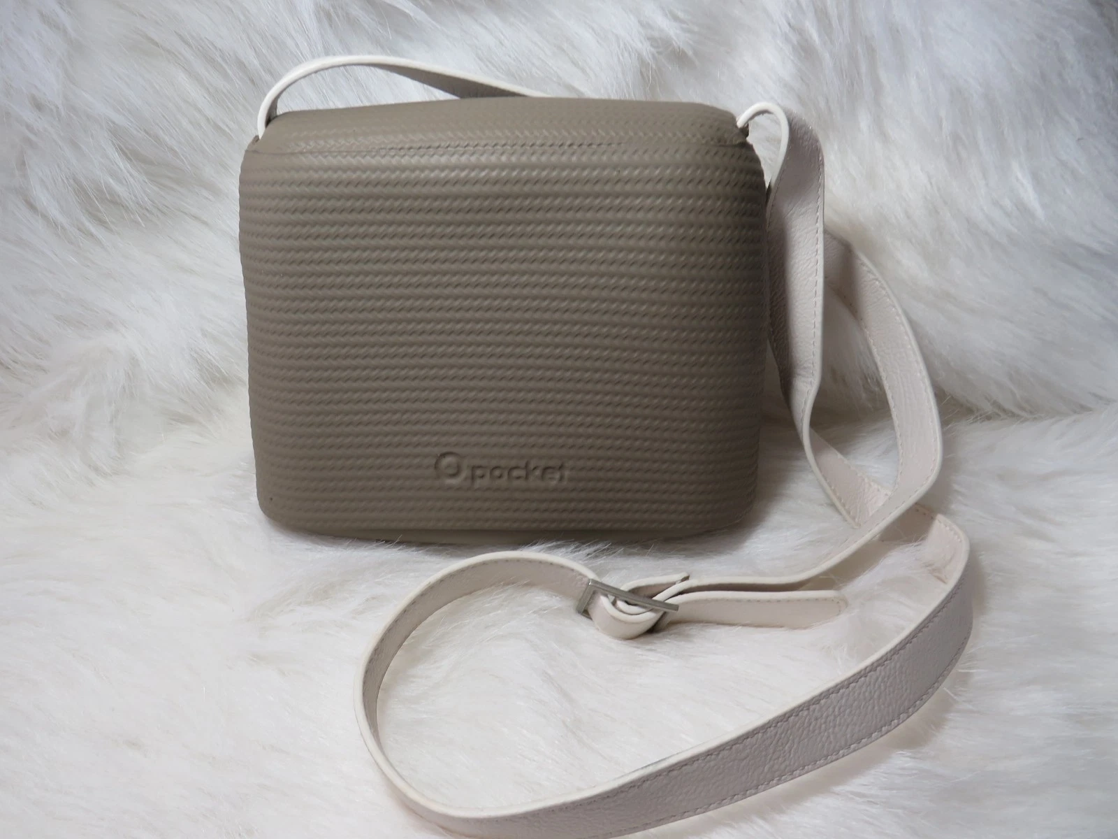 O Pocket Bag FullSpot Italian Crossbody Slide Purse Made In Italy Taupe - O Bag