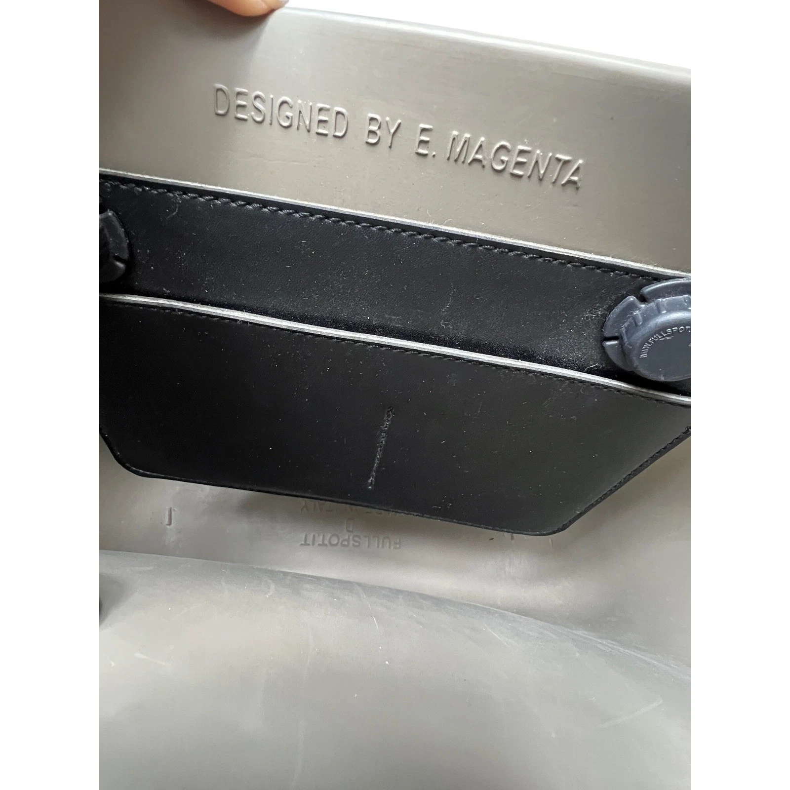 O bag Taupe Rubber Tote Bag with Black Faux Leather Handles - O Bag