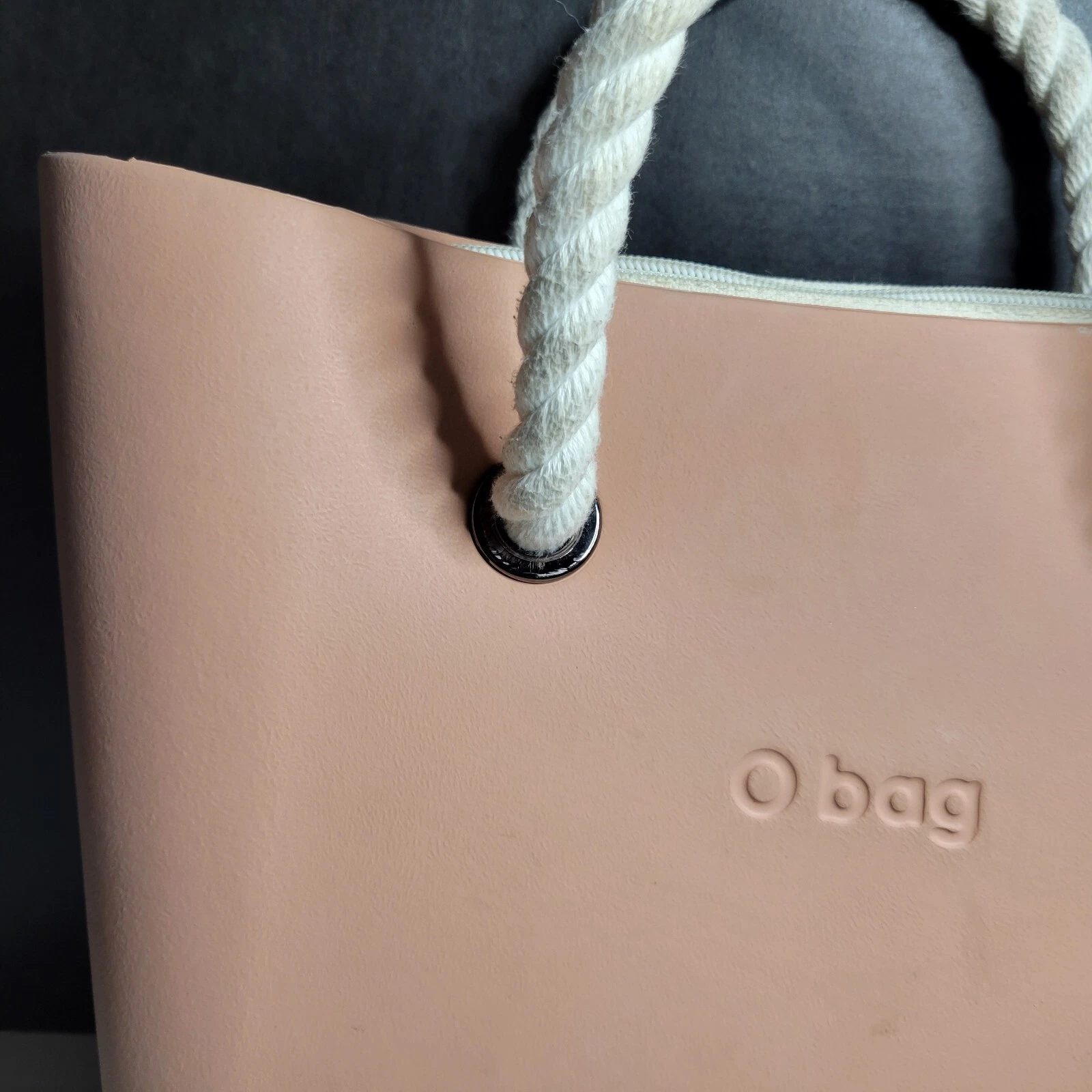 OBag Pink Tote Double Rope Handles Made in Italy Fullspot Shoulder 11 x 14 x 3.5 - O Bag