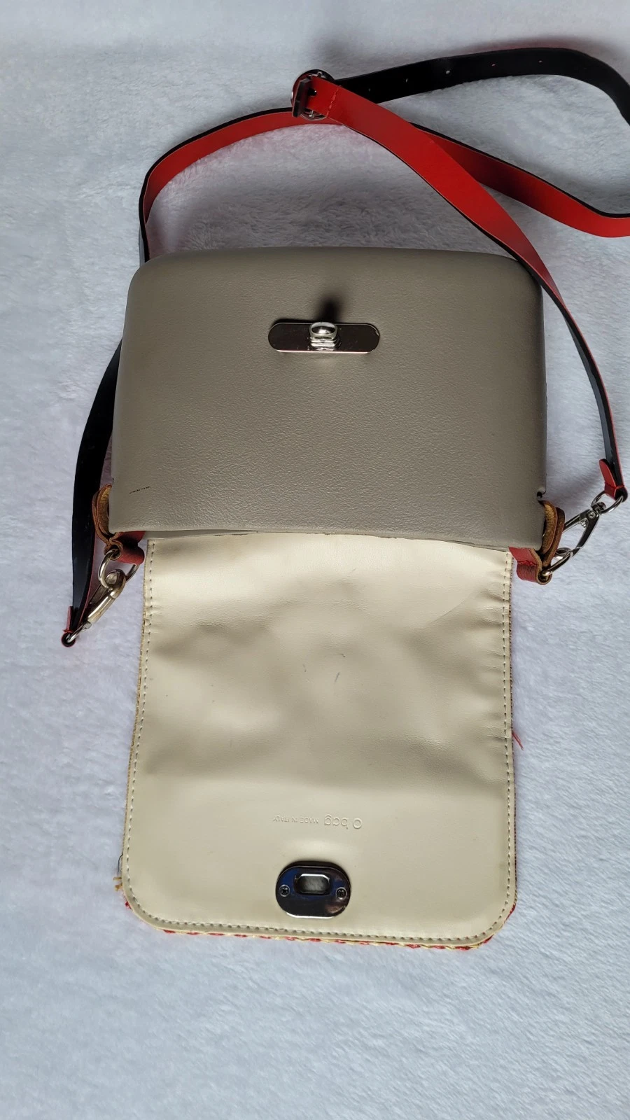 Two Bags O Bag Italy Eva Dark Gray/White/ Crossbody/Shoulder Bag - O Bag