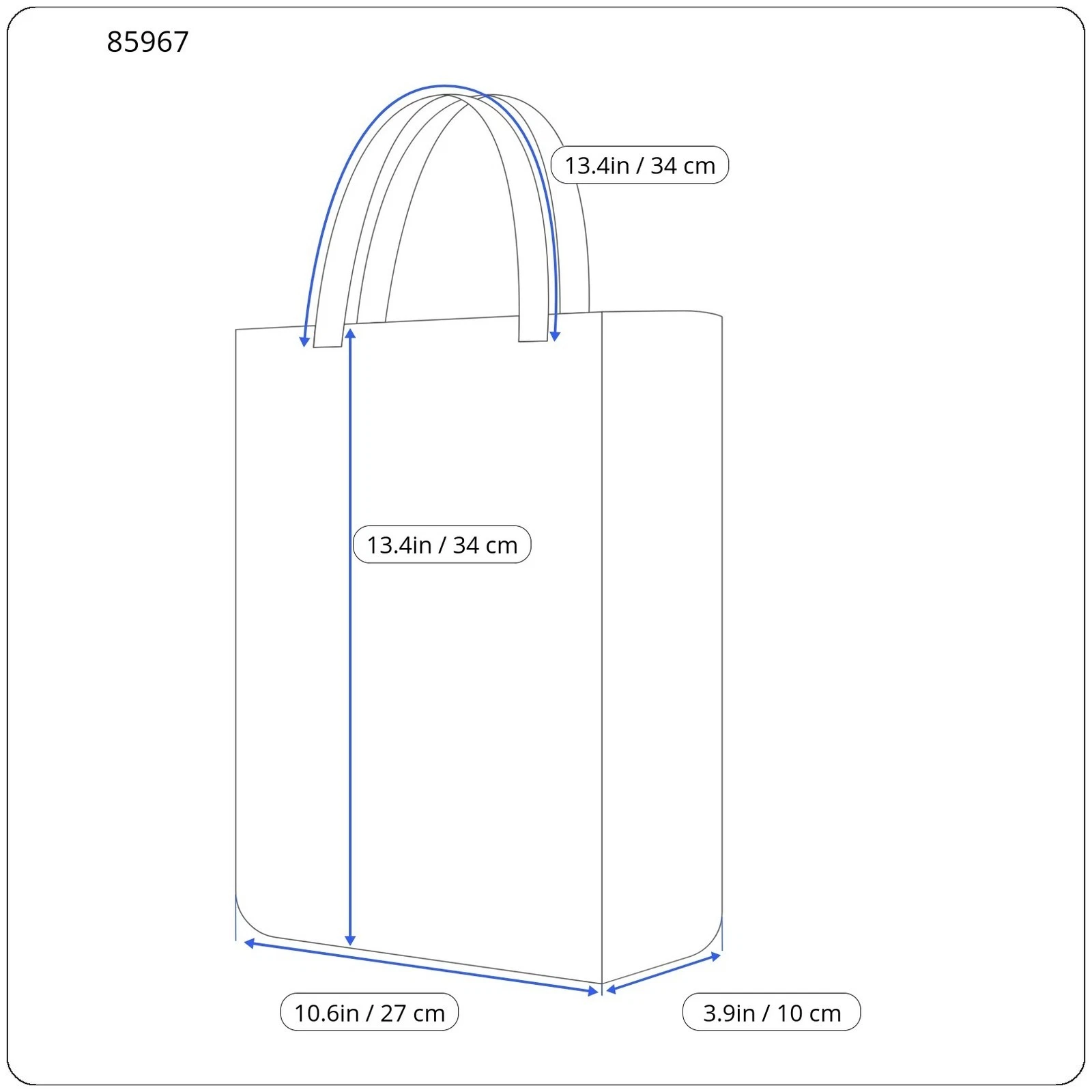 O Bag Chic Women's Bag OS Black Pattern Tote Bag Double Handles Inner Square - O Bag