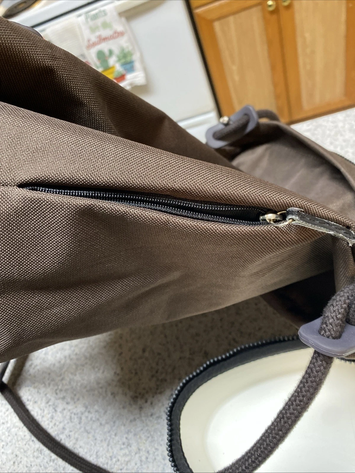 O Bag Obag Brown Bucket Bag Tote EVA & Canvas Drawstring Backpack Made In Italy - O Bag