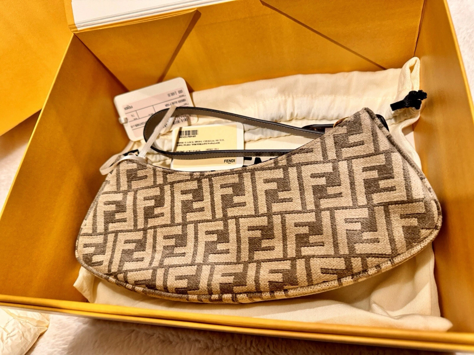 Femdi O Lock Cloth And Calfskin Leather Shoulder/clutch Bag 🔥Black Friday Sale - O Bag