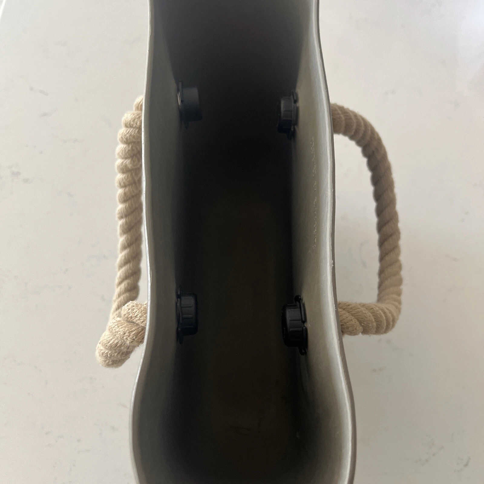 OBag Rubber Classic Tote w/Rope And Leather Straps 2 Straps Included - O Bag