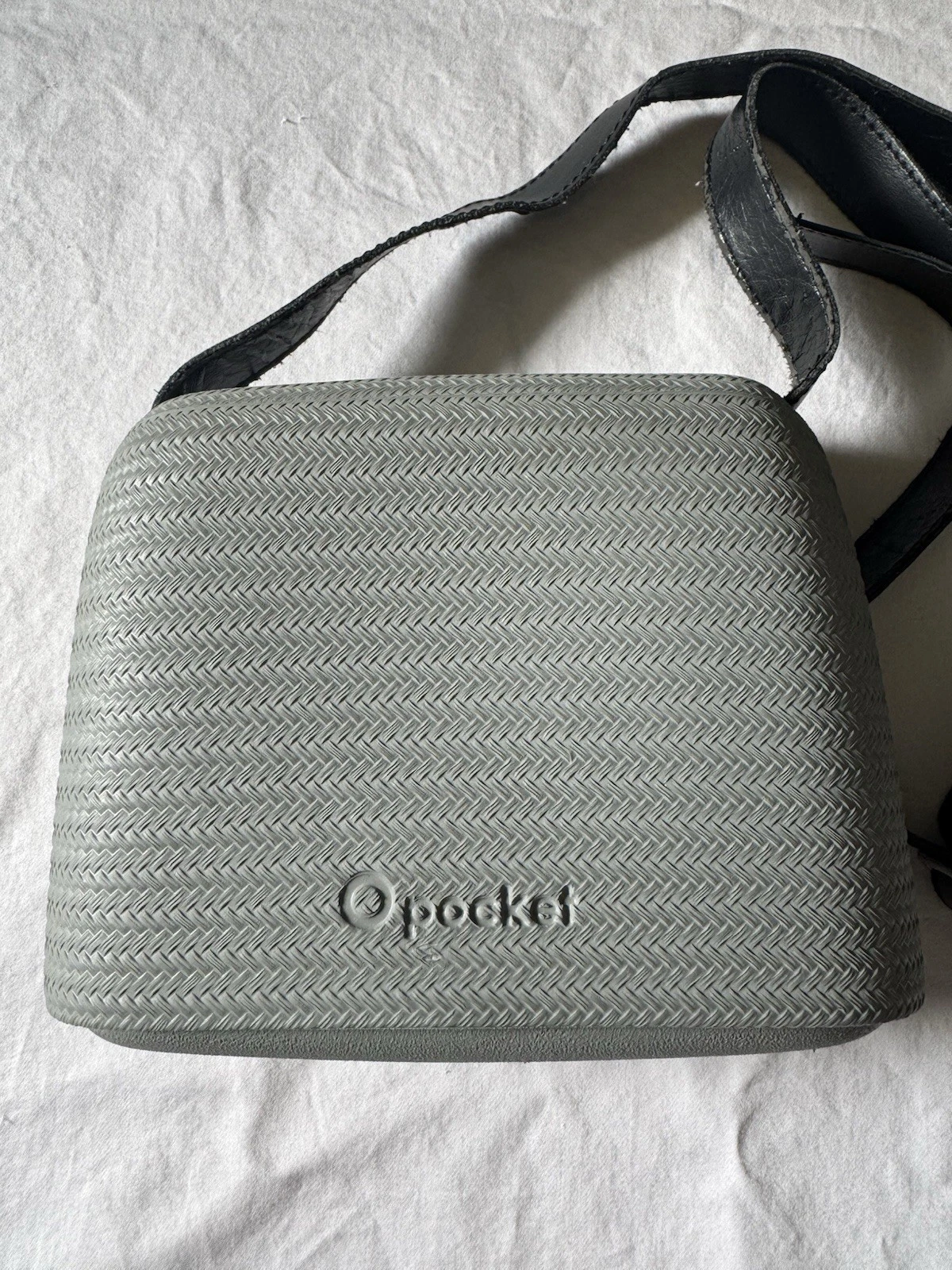 O Pocket Bag FullSpot Italian Crossbody Slide Purse Made In Italy Gray Grey - O Bag