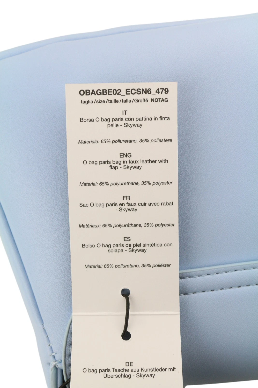 O Bag With Patina Women's Bag OS Light Blue Padded Logo Square Shoulder Bag - O Bag