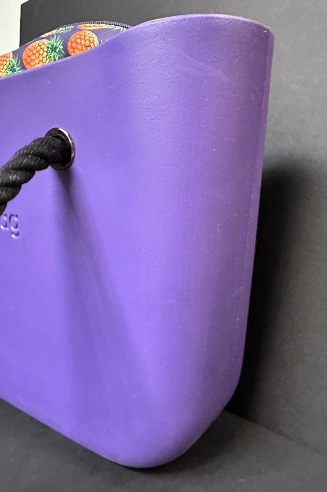 O BAG Italian PURPLE Handbag Purse Waterproof Tote Rope Handles Made in Italy - O Bag