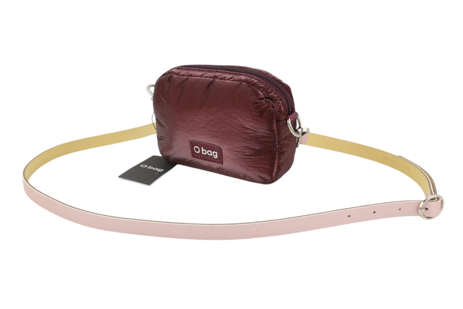 O Bag Extra Pocket Women Bag OS Burgundy Zip Closure Adjustable Crossbody Strap - O Bag
