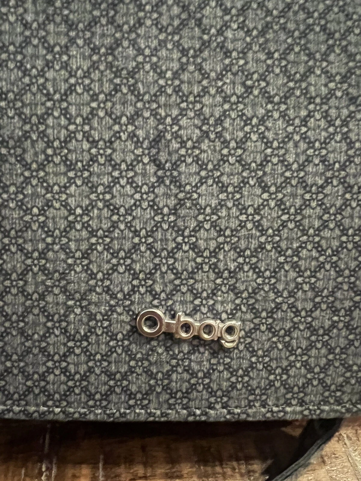 O Bag Italy flap purse with chain strap gray/ blue - O Bag