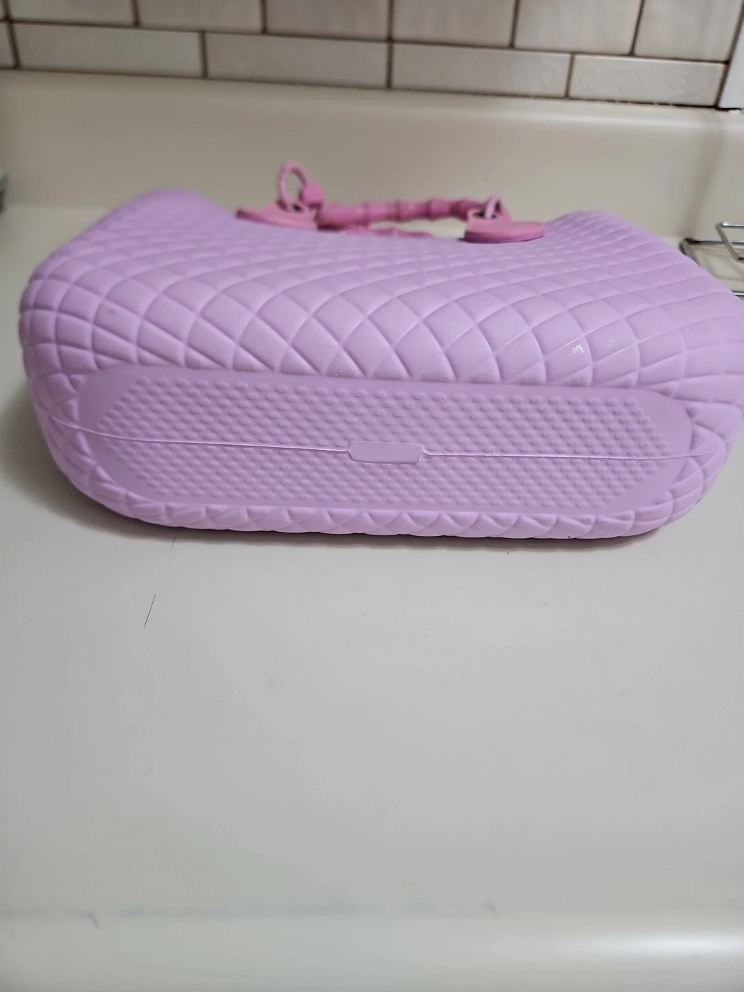 O Bag Tote Lilac Purple Washable Double Shoulder Handbag Lined Beach Scene Tote - O Bag