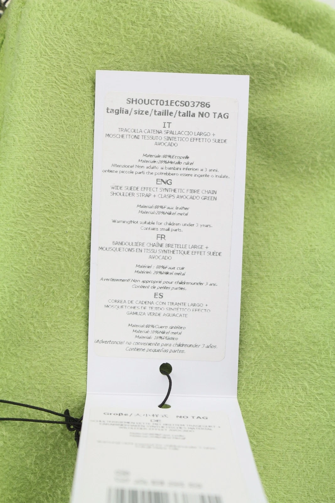 O Bag Extra Pocket Women Bag OS Green Faux Suede Silver Chain Crossbody - O Bag