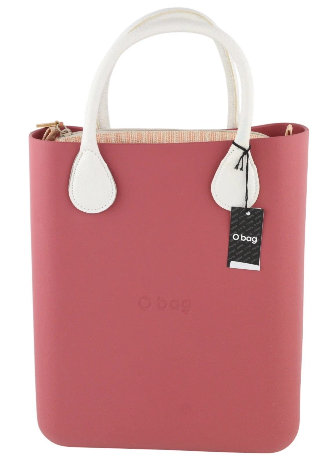 O Bag Chic Women's Bag OS Pink Double Handles Inner Mini Square Tote Logo - O Bag