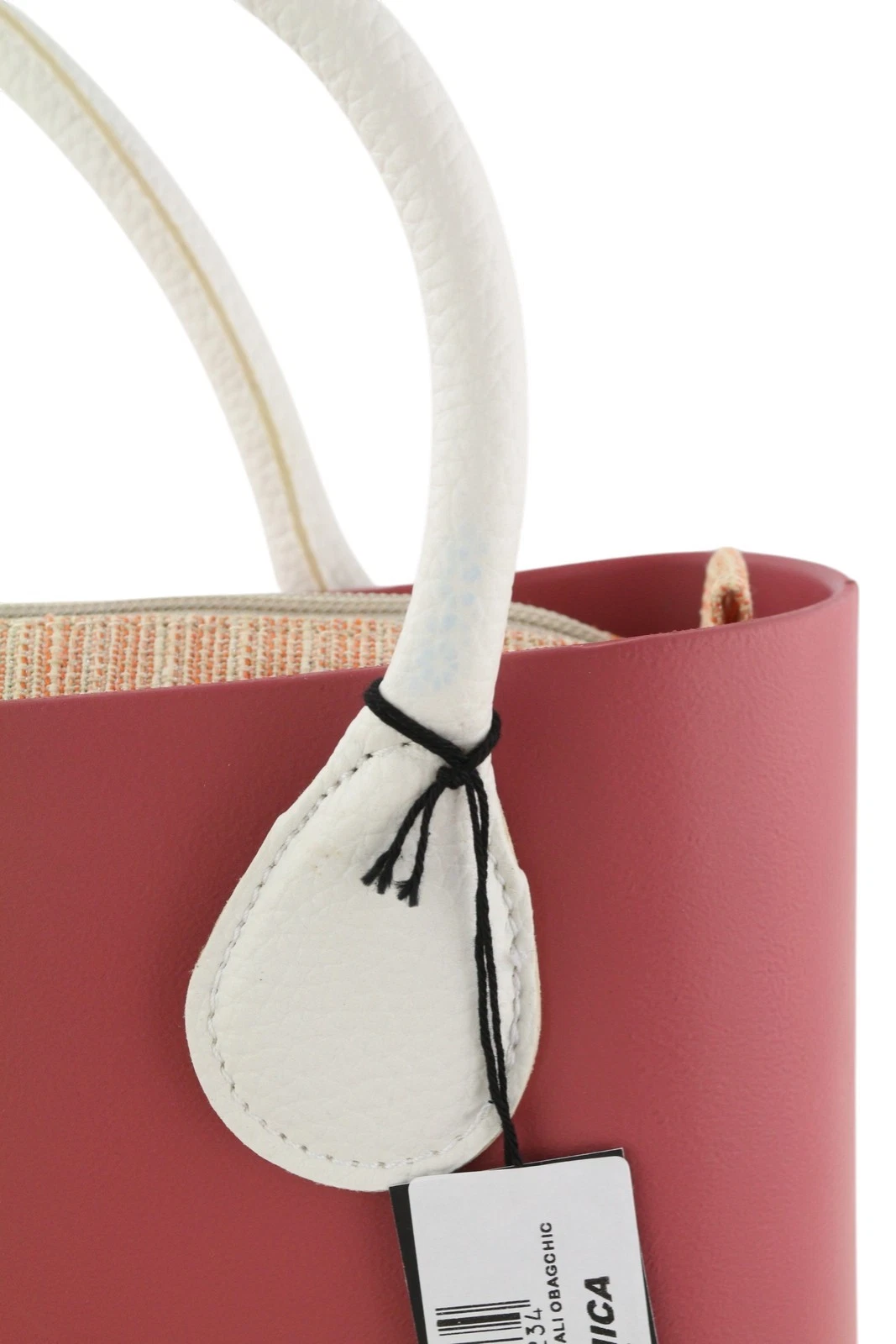 O Bag Chic Women Bag OS Pink Dual Handles Inner Pouch Mini Square Tote Logo - O Bag