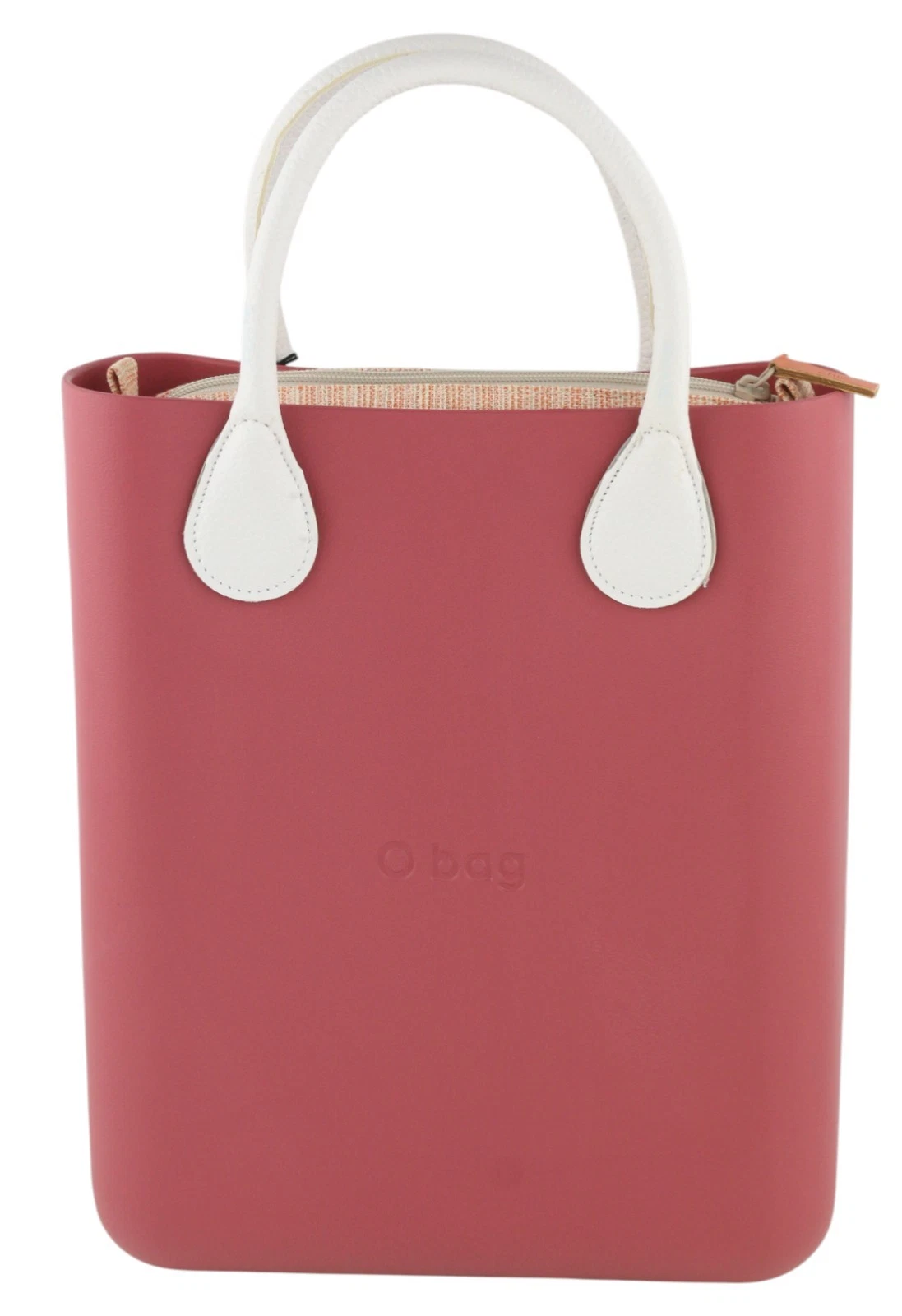 O Bag Chic Women Bag OS Pink Dual Handles Inner Pouch Mini Square Tote Logo - O Bag