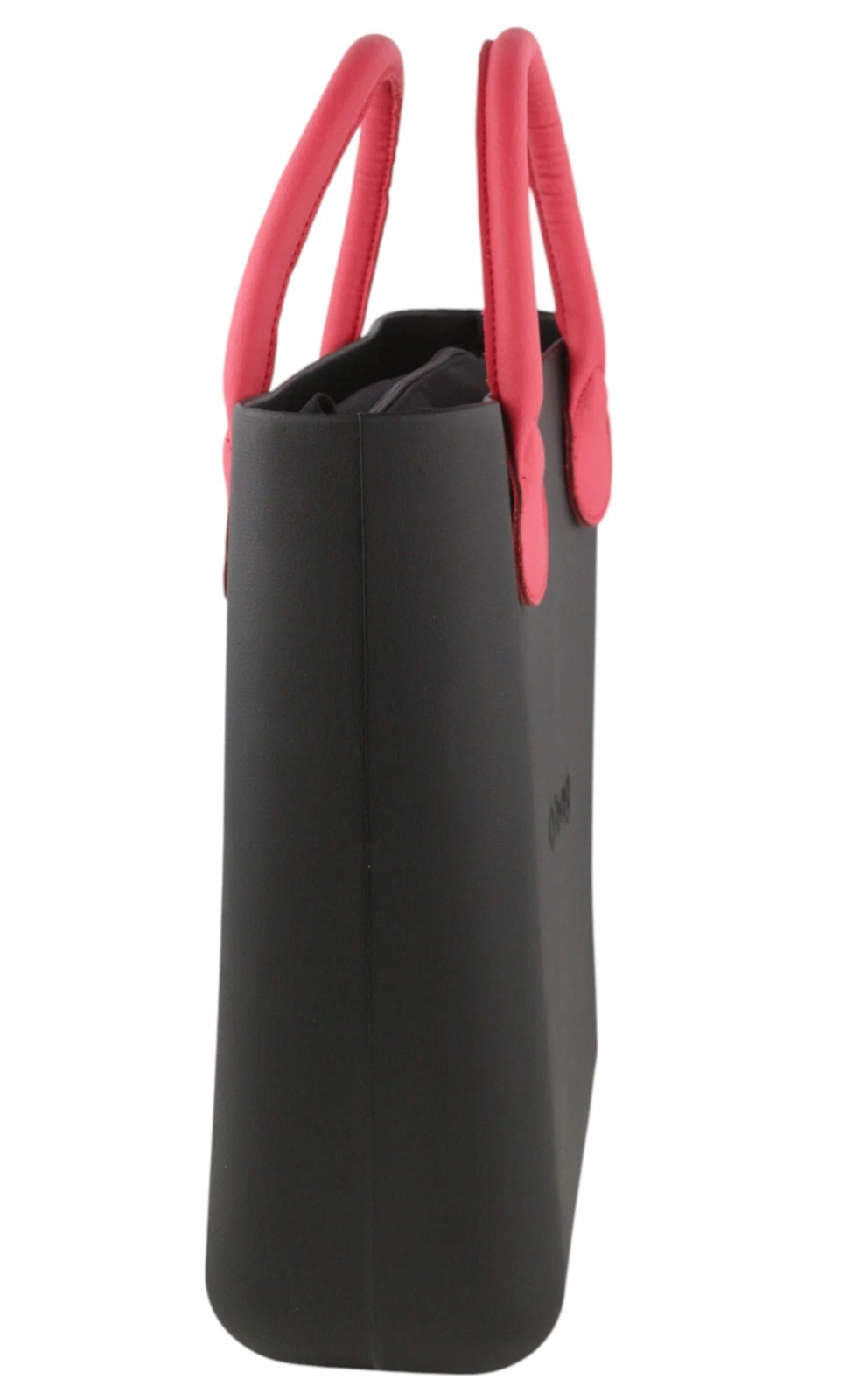 O Bag Chic Women Bag OS Black Dual Handles Inner Pouch Mini Square Tote Logo - O Bag