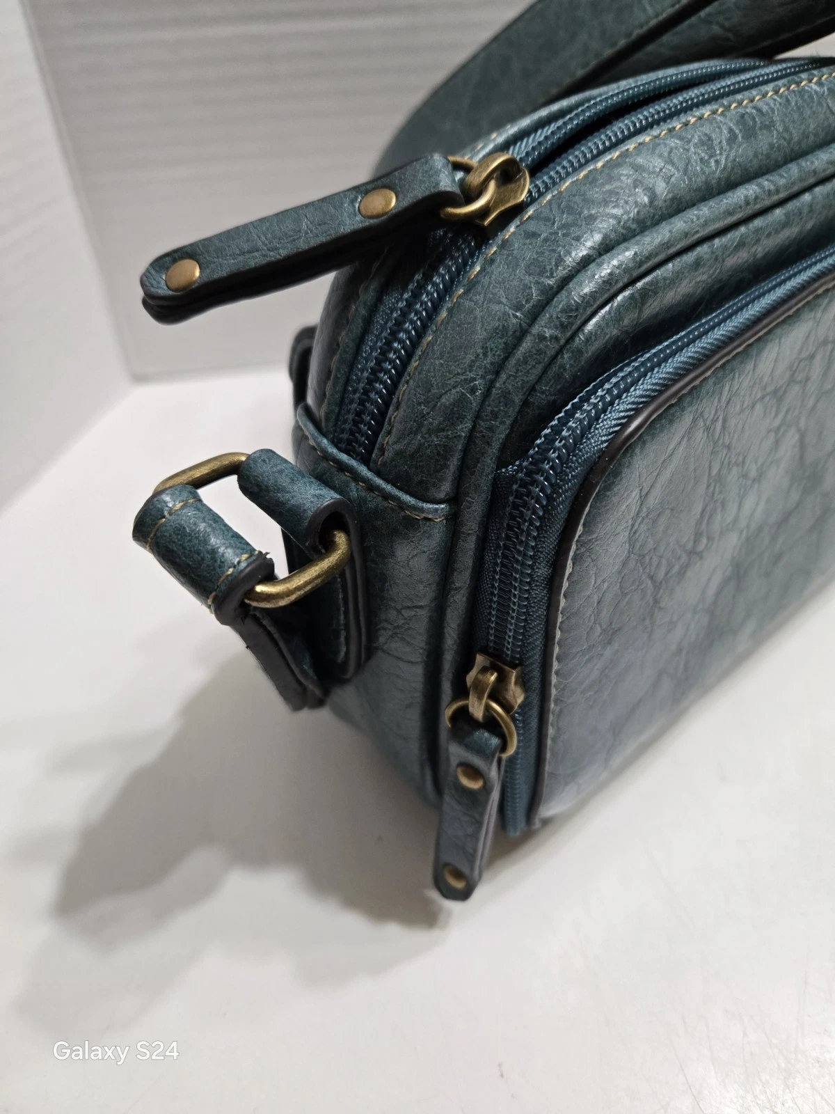 B.O.C. CALLOWILL Teal Blue Faux Leather Camera Bag - O Bag