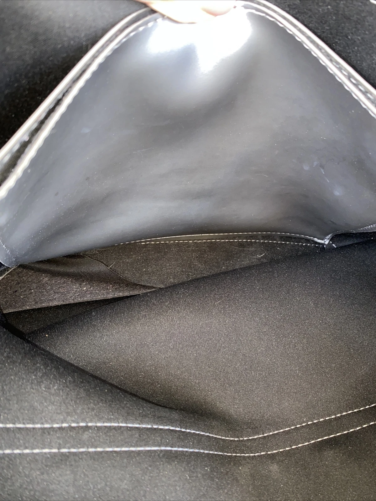 O Bag Shiny Grey Shoulder Bag. Minor Scuff Marks On Exterior - O Bag