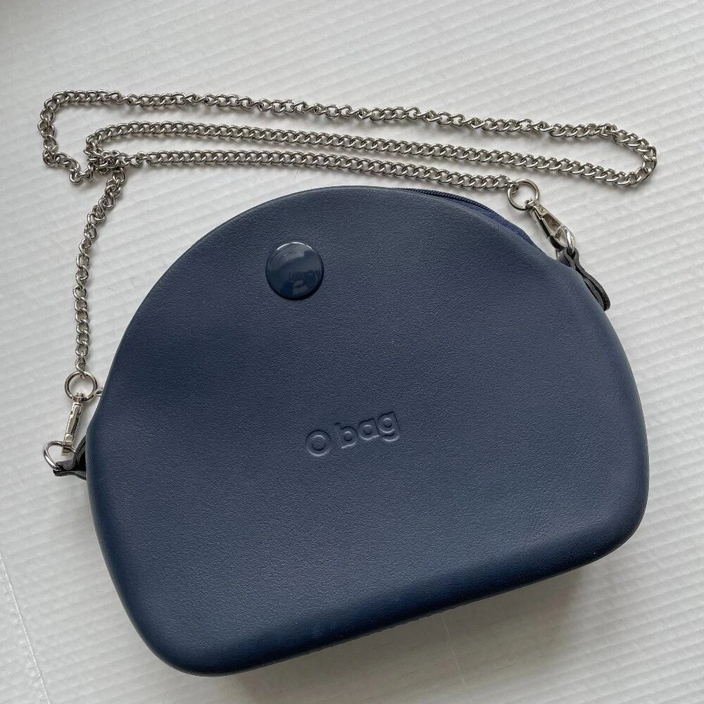 OBag Moon Bag Blue Silver Chain Crossbody - O Bag