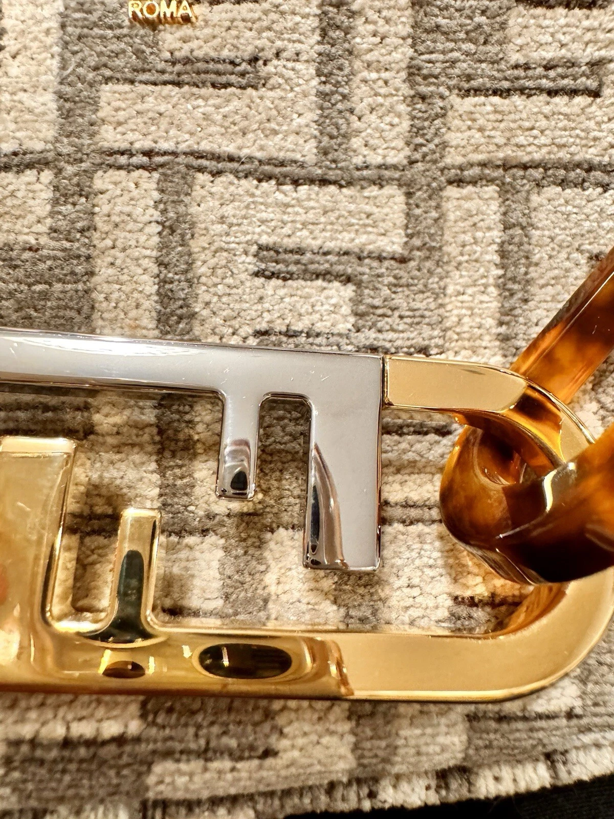 Femdi O Lock Cloth And Calfskin Leather Shoulder/clutch Bag 🔥Black Friday Sale - O Bag