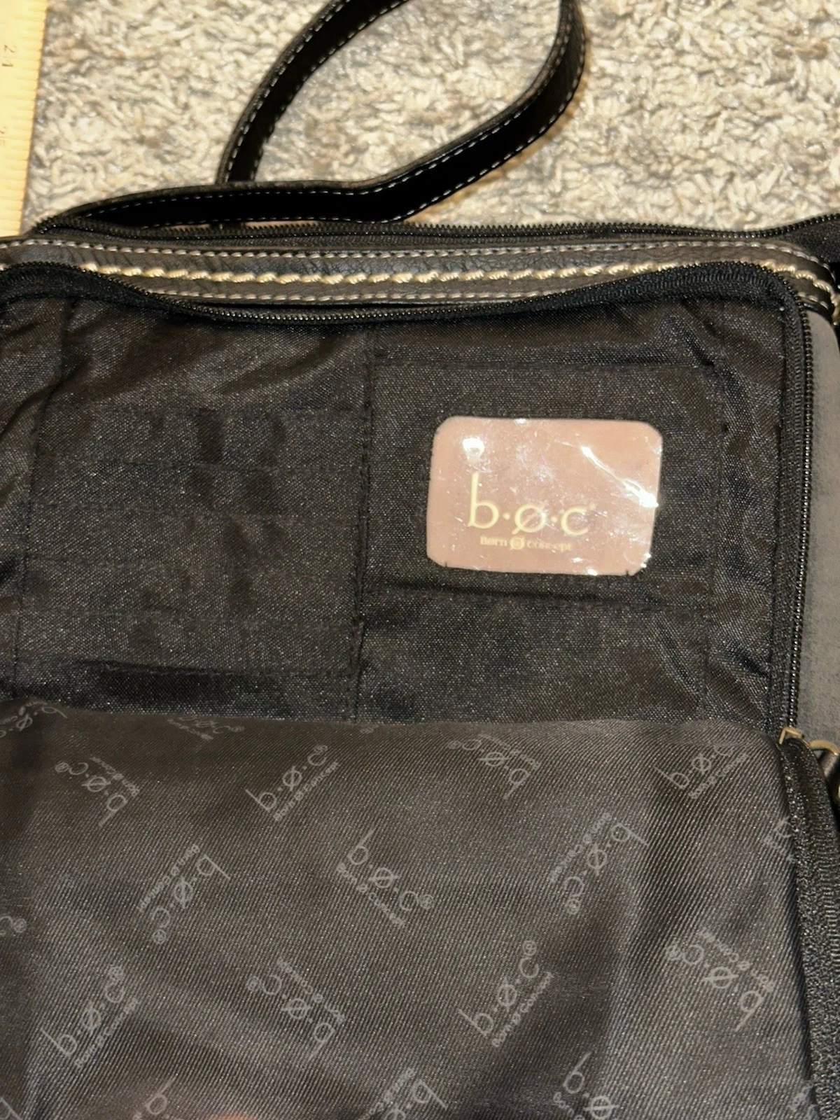 B.O.C. Born Concepts Crossbody Saddle Stich - gray/black - Leather Shoulder Bag - O Bag