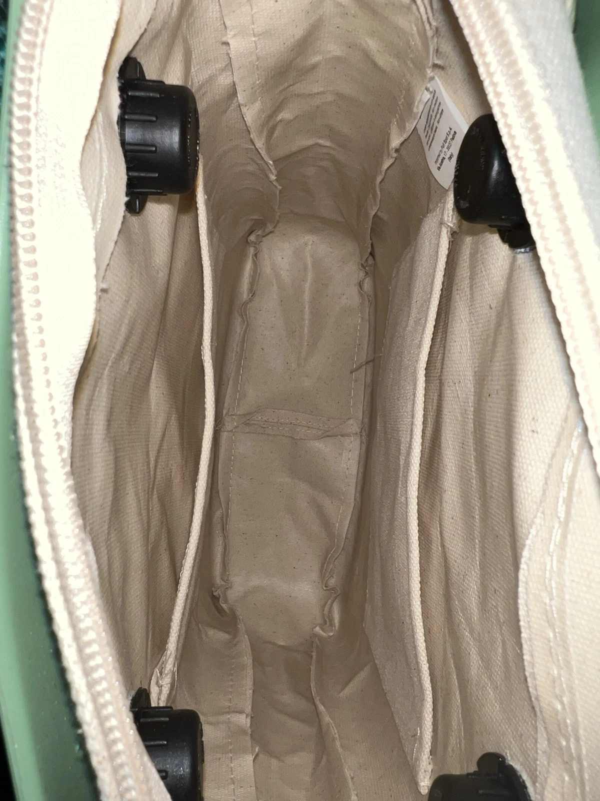 O bag Matcha Green W/ Blue Reptile Handles & Canvas Lining - O Bag