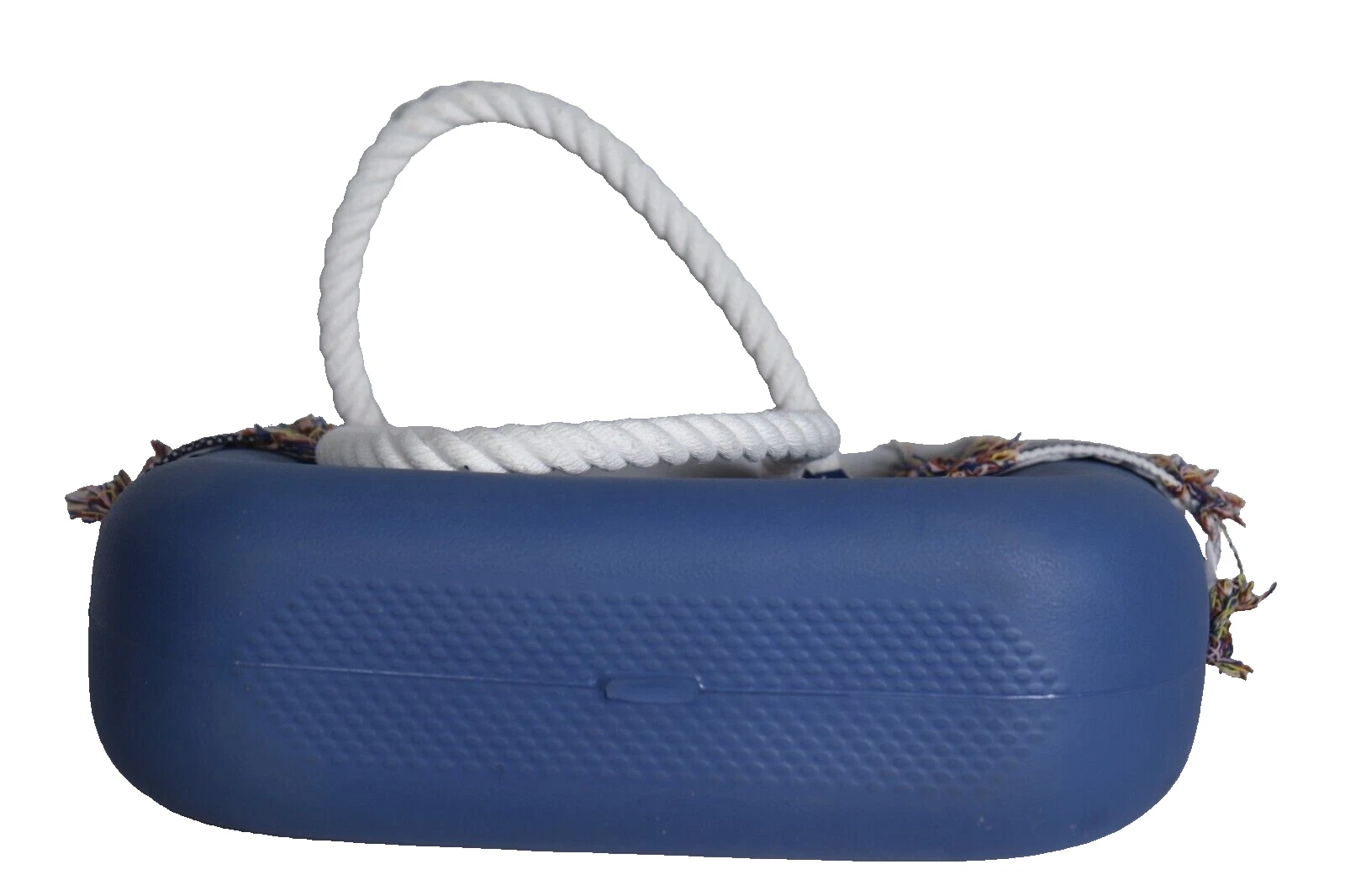 O Bag Unisex Blue Purse Striped Trim Inner Canvas Rope Handles Waterproof Tote - O Bag