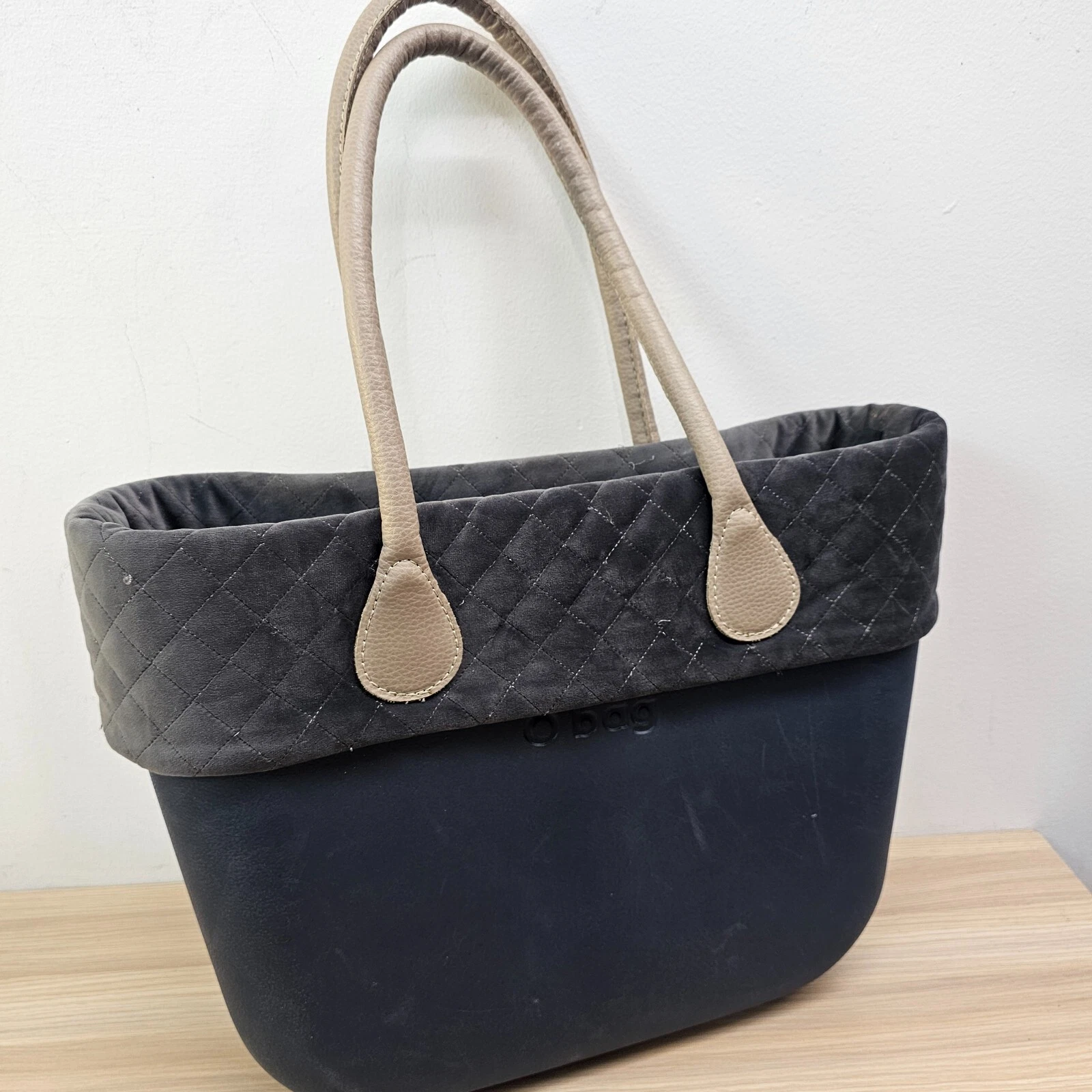 Womens Tote Bag Italian Blue Dark O BAG Removable Liner Pouch Rubber Beach ITALY - O Bag