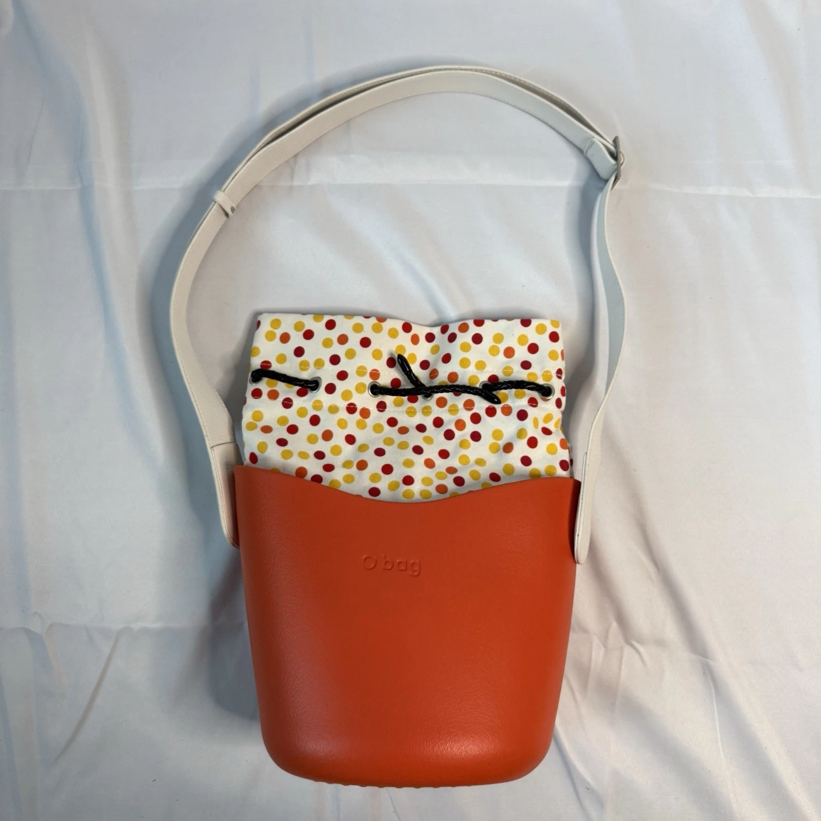NEW 2009 OBAG ITALY RARE O Basket Tote Crossbody Bag Orange Yellow Polka Dot - O Bag