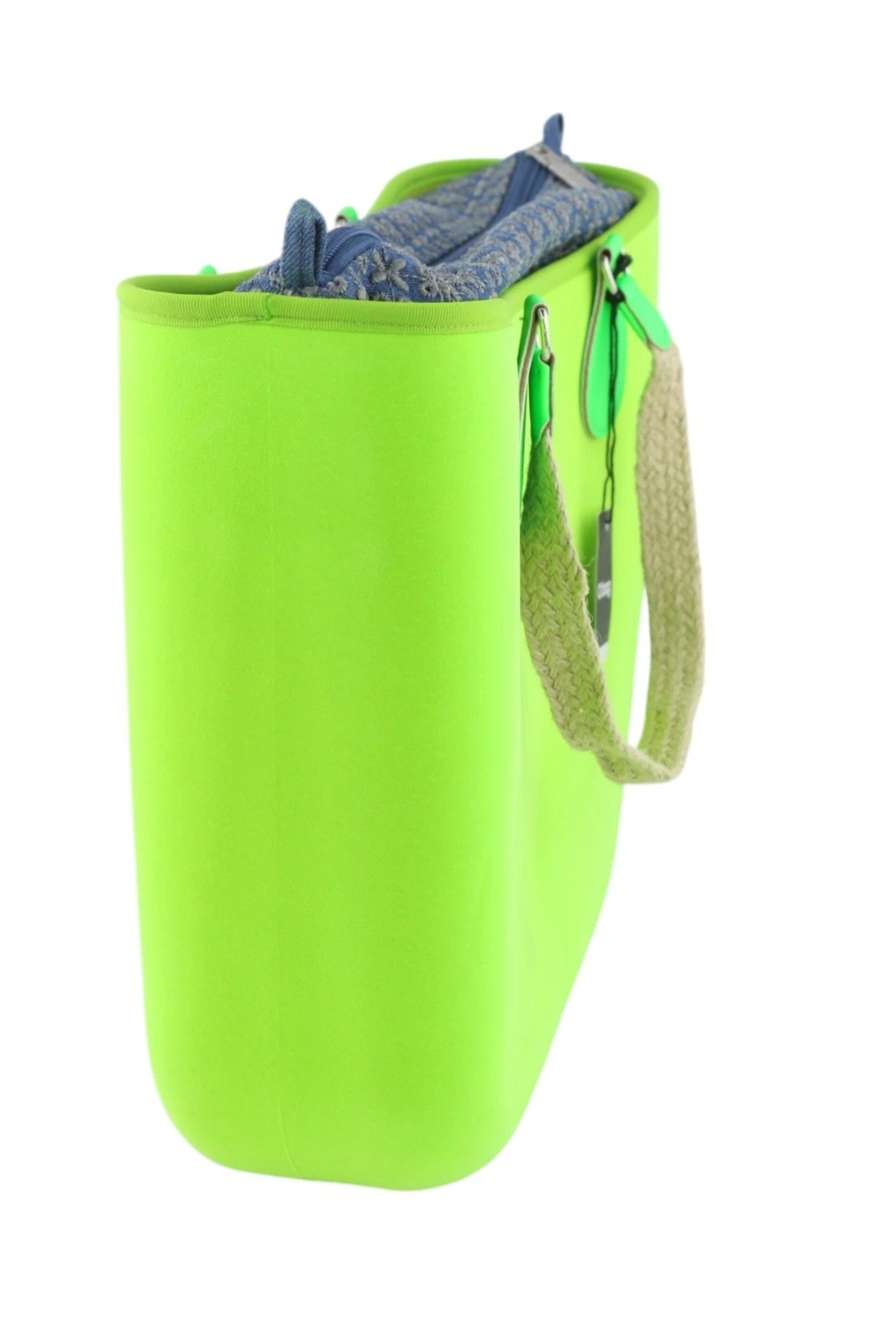 O Bag Armenia Women's Bag OS Neon Green Inner Double Handle Tote Bag Logo - O Bag