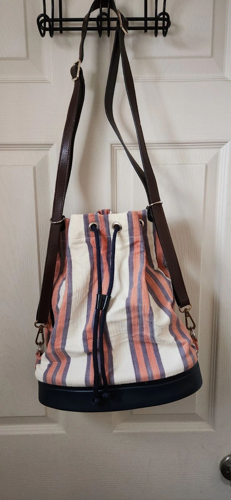 O Bag Bucket Backpack Canvas/Rubber W/Adjustable Removable Strap Made In Italy - O Bag