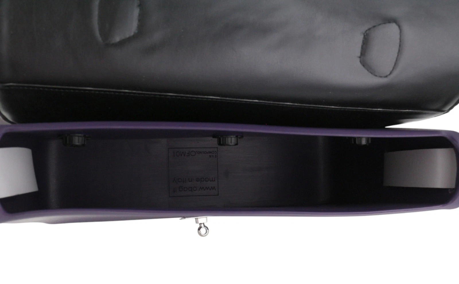 O BAG Ladies Folder Bag OS Purple Tweed Twist Closure Shoulder Bag - O Bag