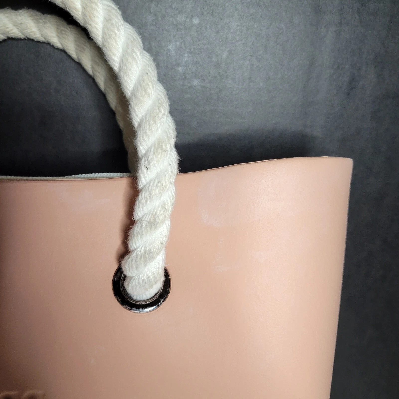 OBag Pink Tote Double Rope Handles Made in Italy Fullspot Shoulder 11 x 14 x 3.5 - O Bag